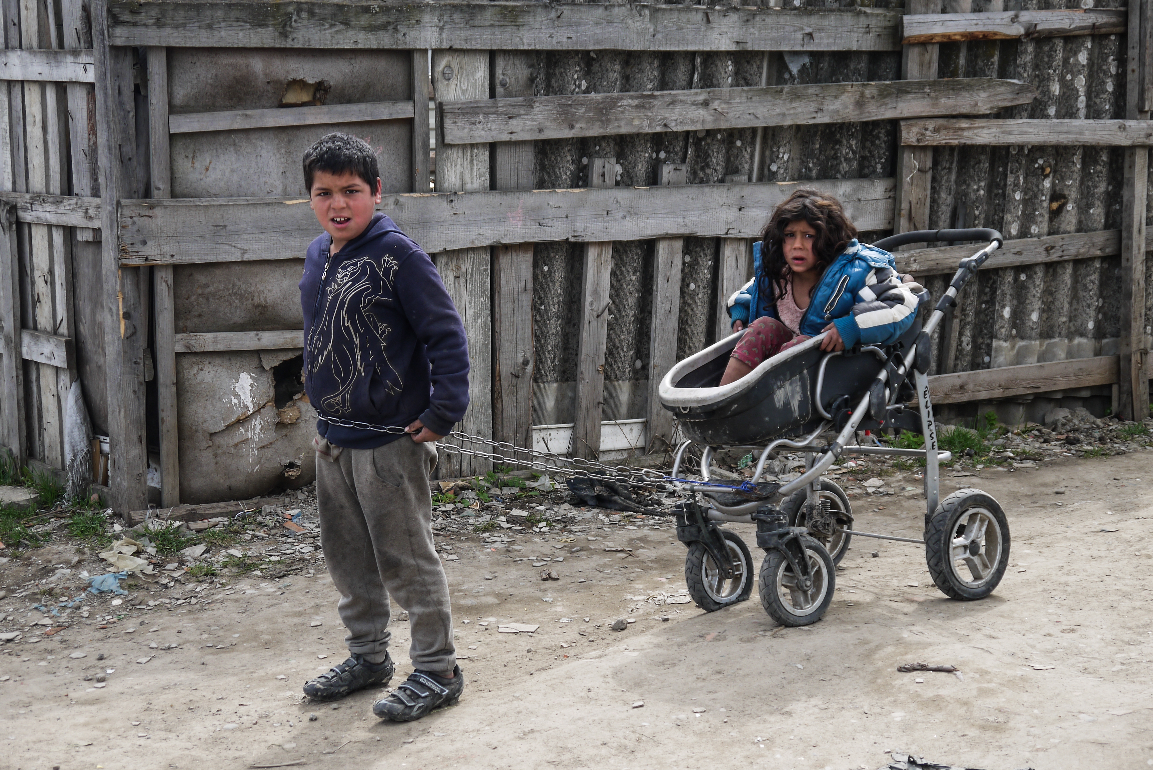 649: Roma children, in the settlement of Radvanka, Uzhgorod, where at least two active-duty Roma soldiers are from.