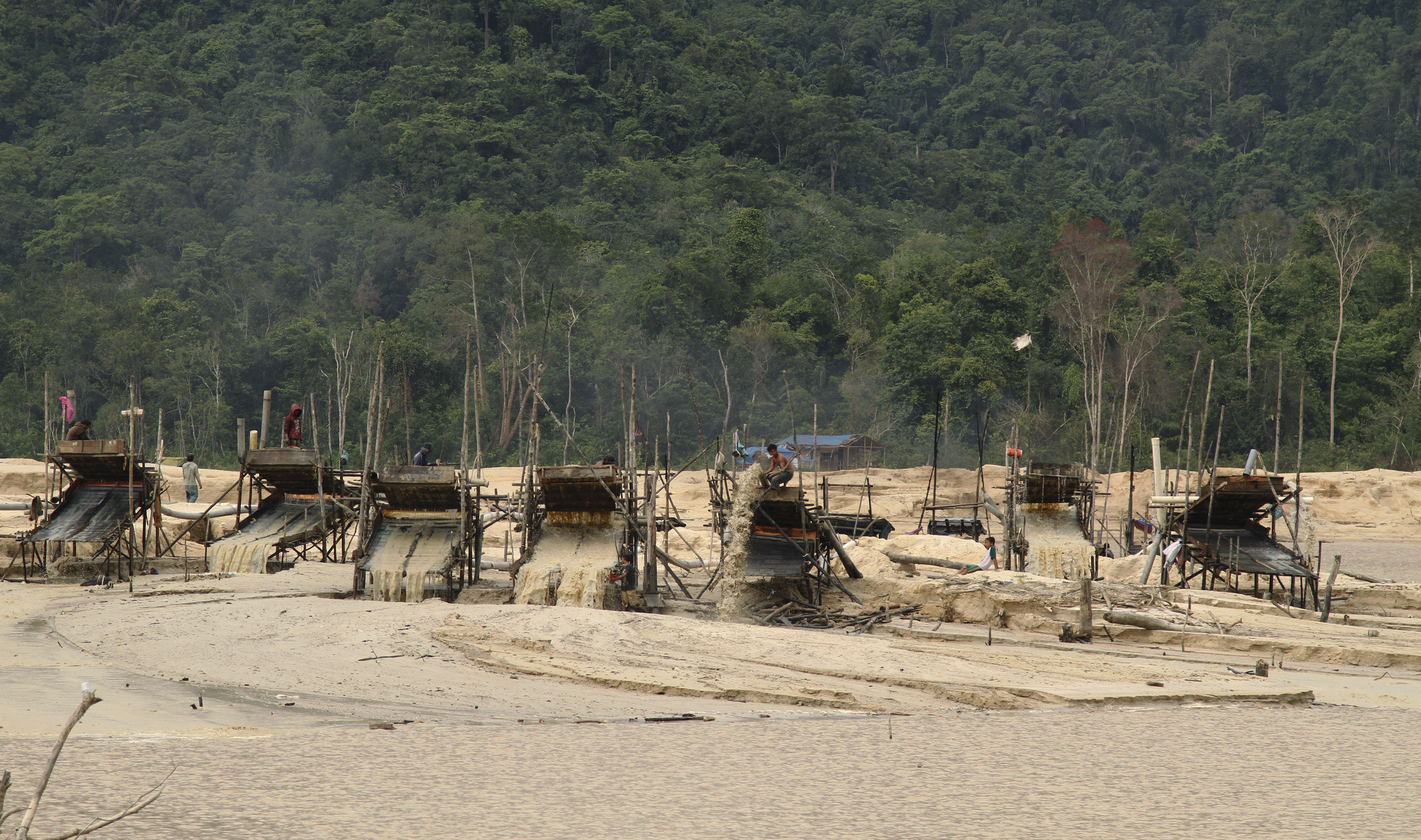 Illegal Indonesian gold mine.