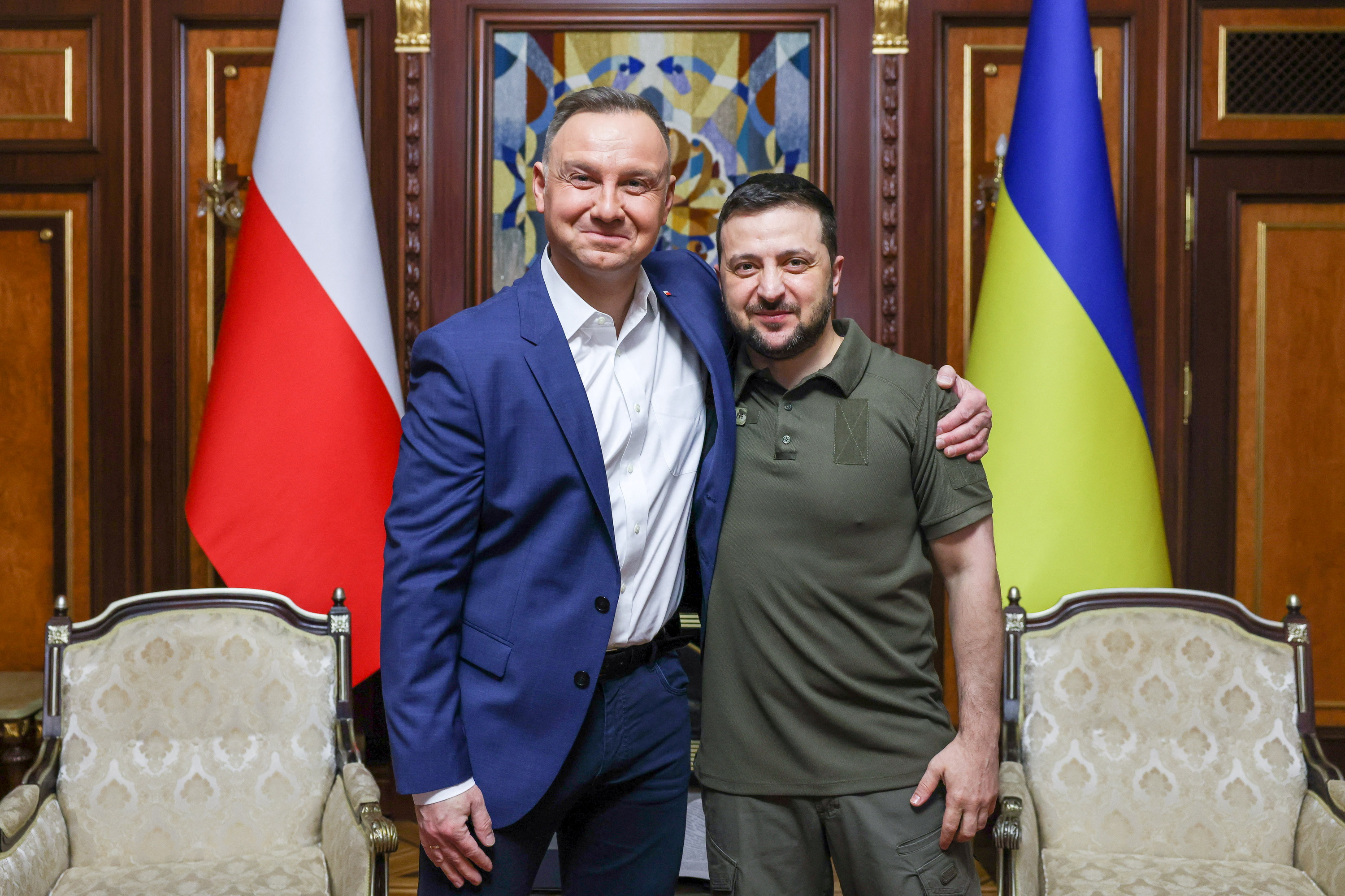 Poland's President Andrzej Duda meets with Ukrainian President Volodymyr Zelenskiy