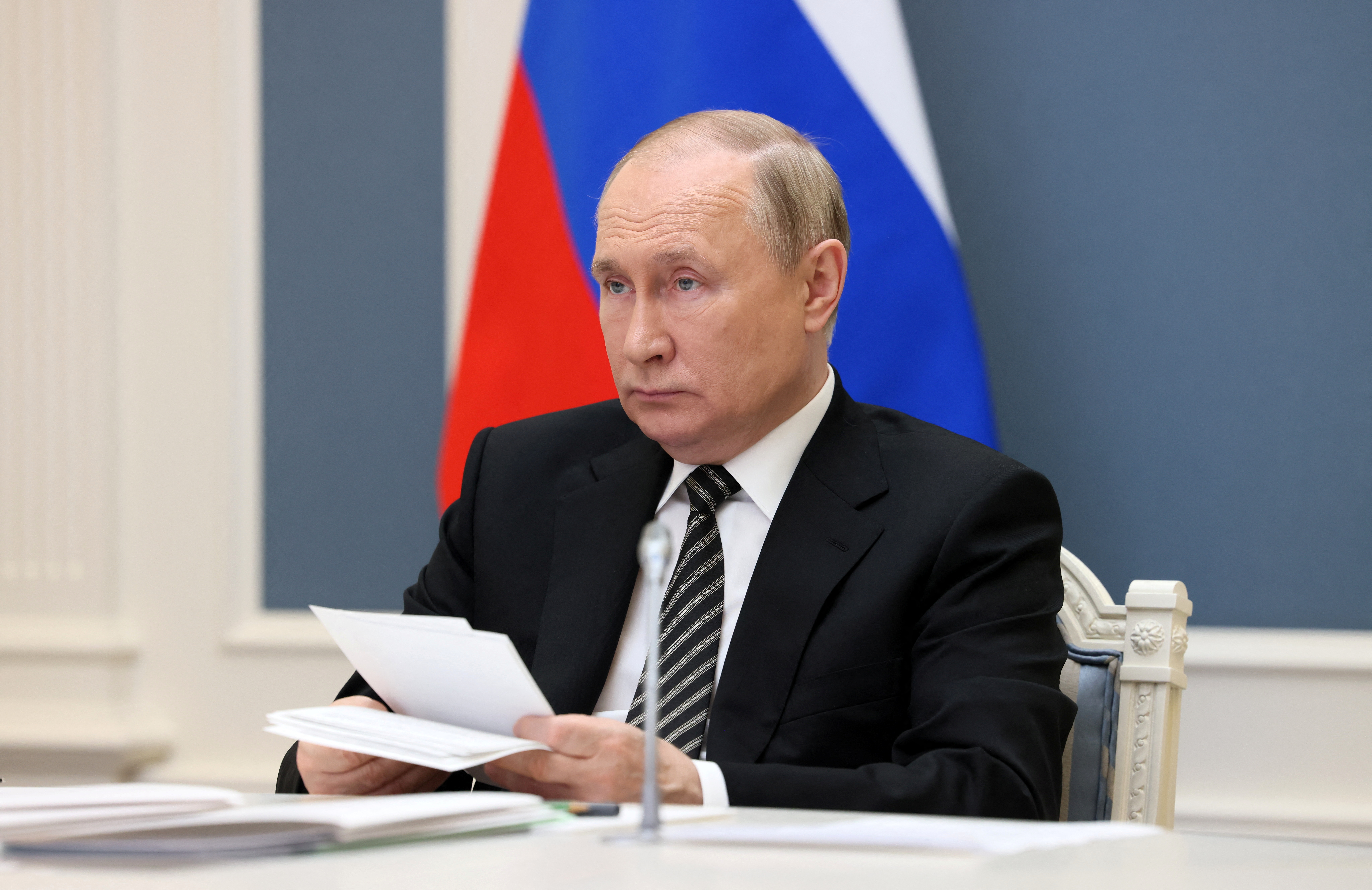 Russian President Vladimir Putin attends a meeting of the Supreme Eurasian Economic Council in Moscow