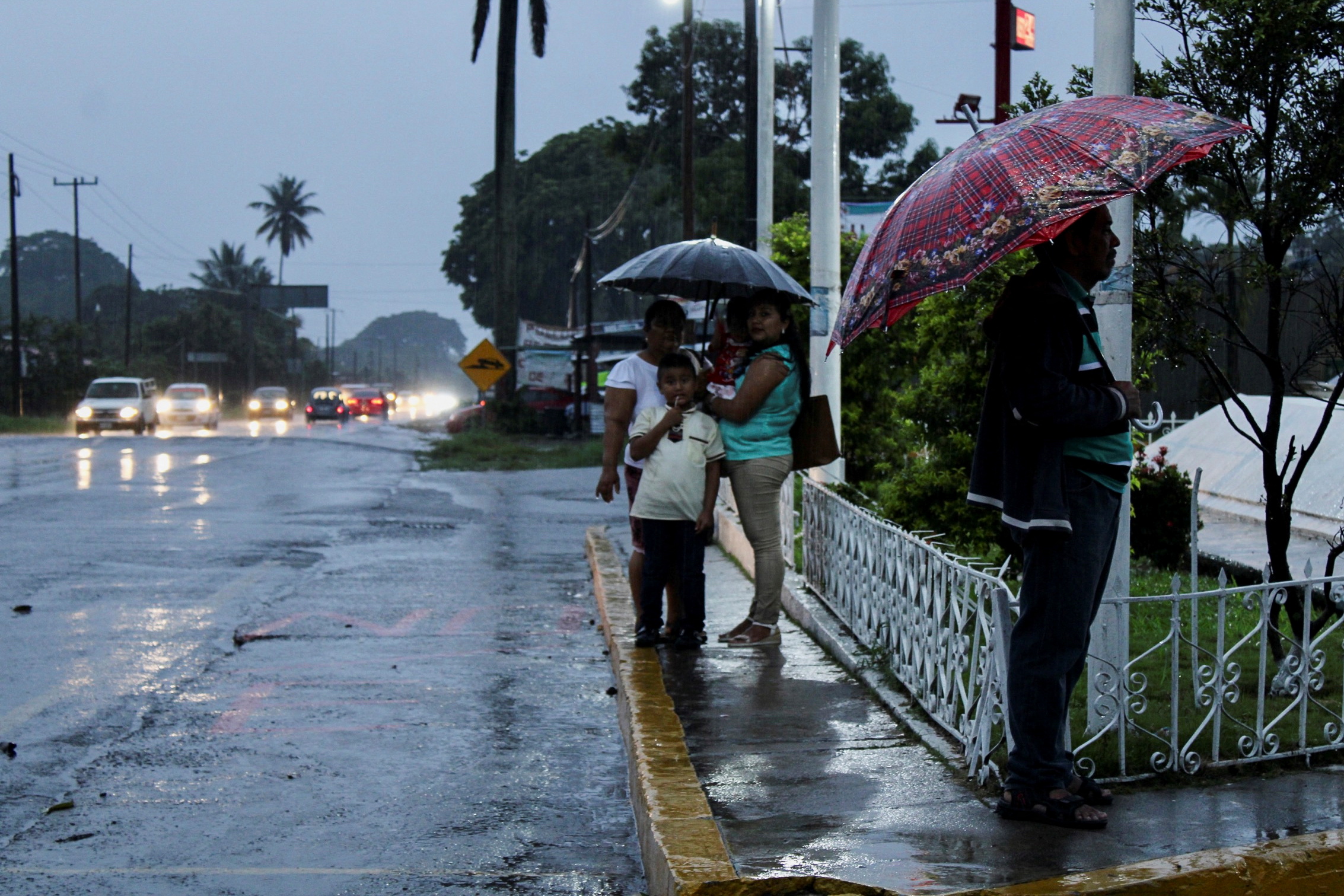 People under rain
