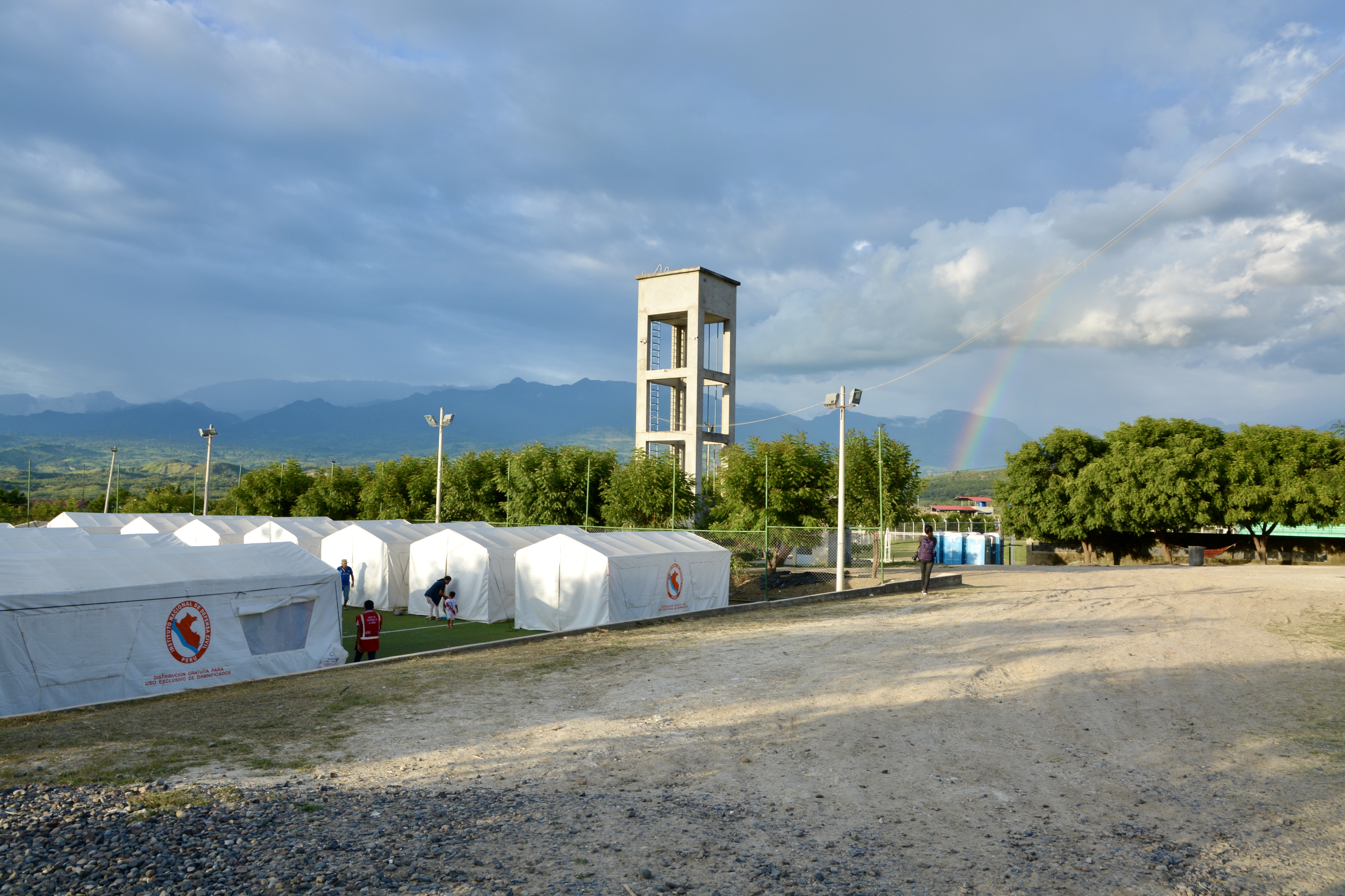 Tents have been set up for families affected by the earthquake