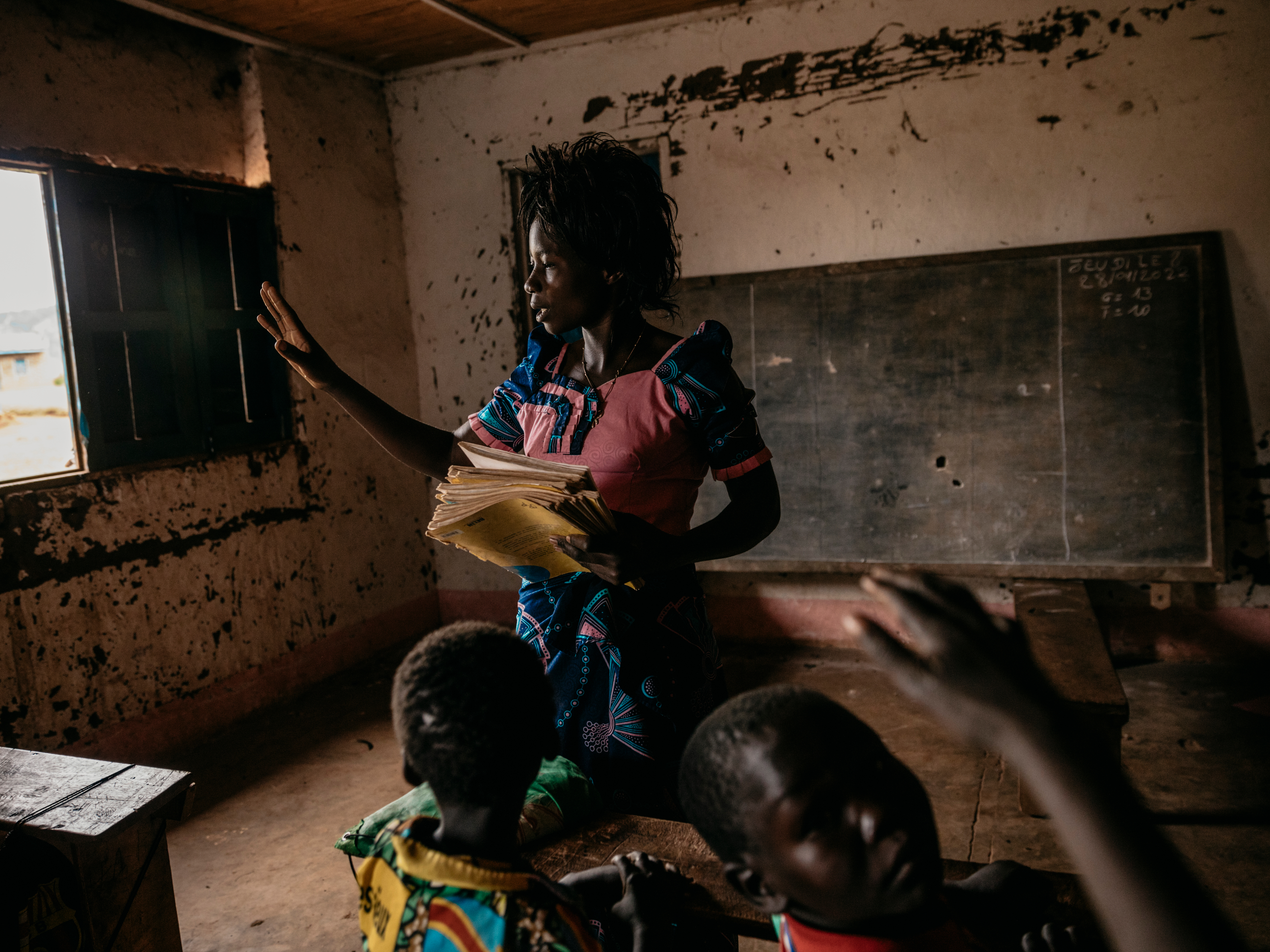 Anne* teaches displaced children in Ngote Hunger is also threatening children’s learning. The area is home to large communities displaced by conflict. “The children I teach have nothing to eat. They arrive at school and easily fall asleep. Some don’t even have shoes to walk to school. Their families work to find food but learning is difficult when they have no strength.”