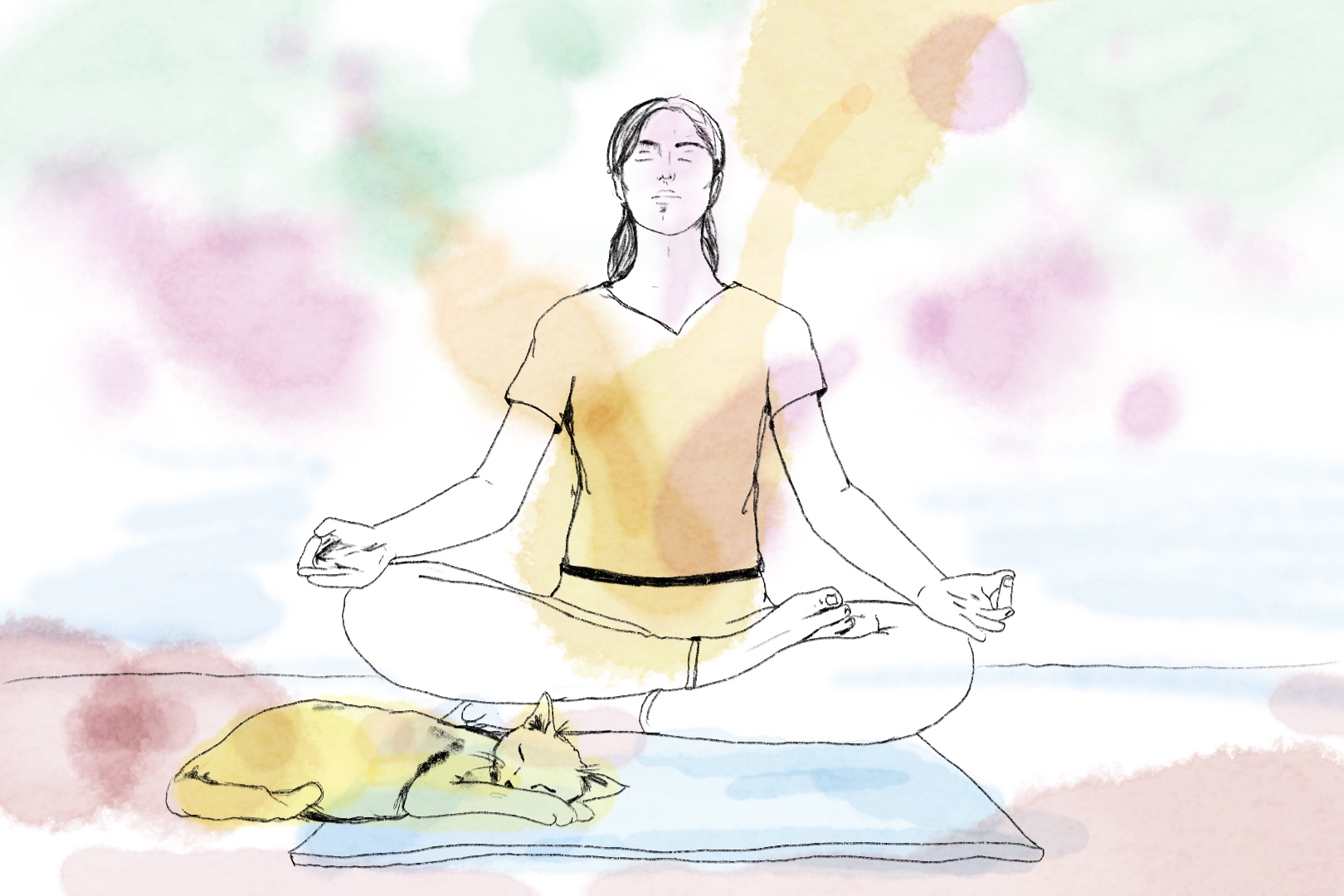 illustration of a woman doing meditation