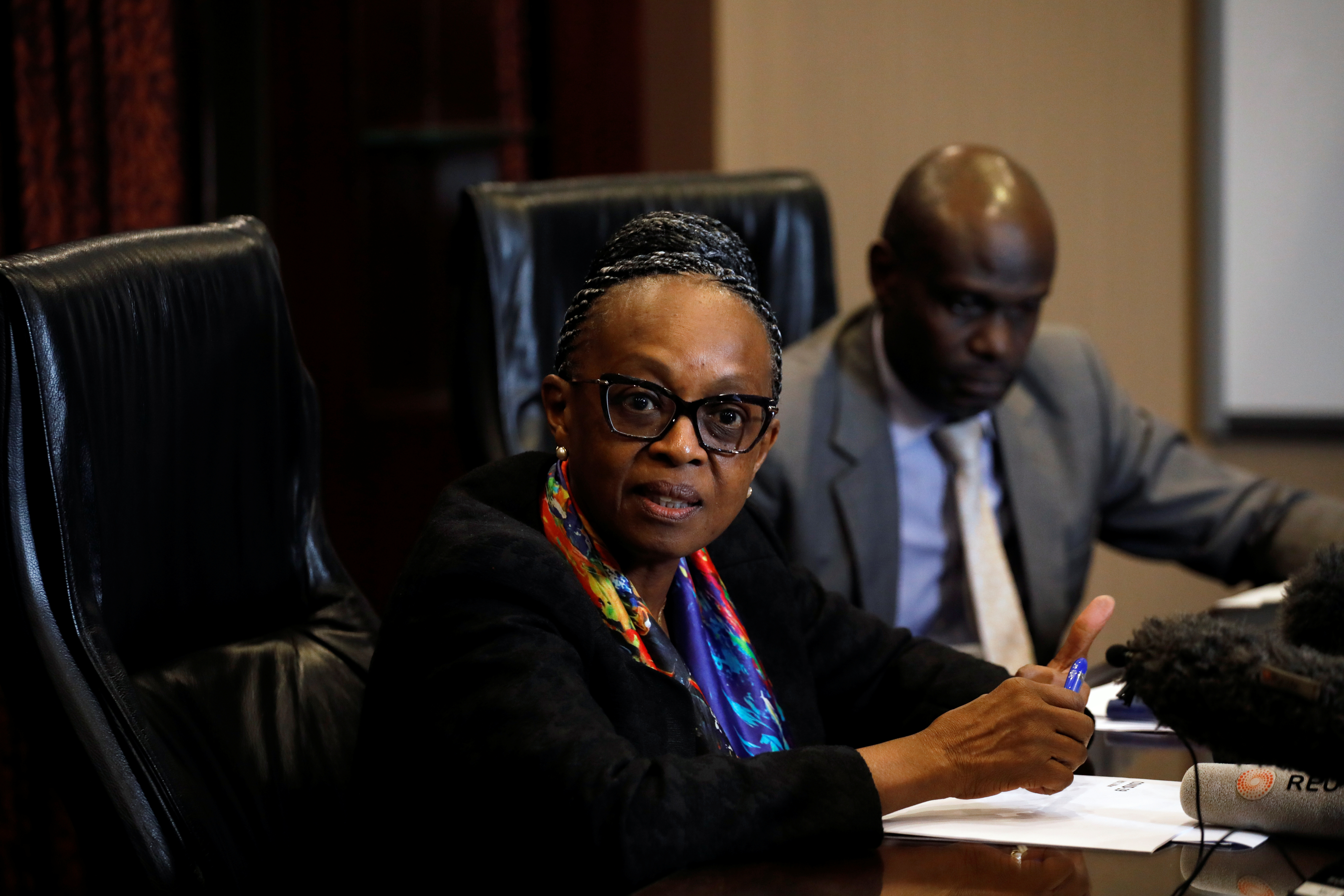 World Health Organization (WHO) Regional Director for Africa Matshidiso Moeti speaks during a news briefing in Nairobi, Kenya