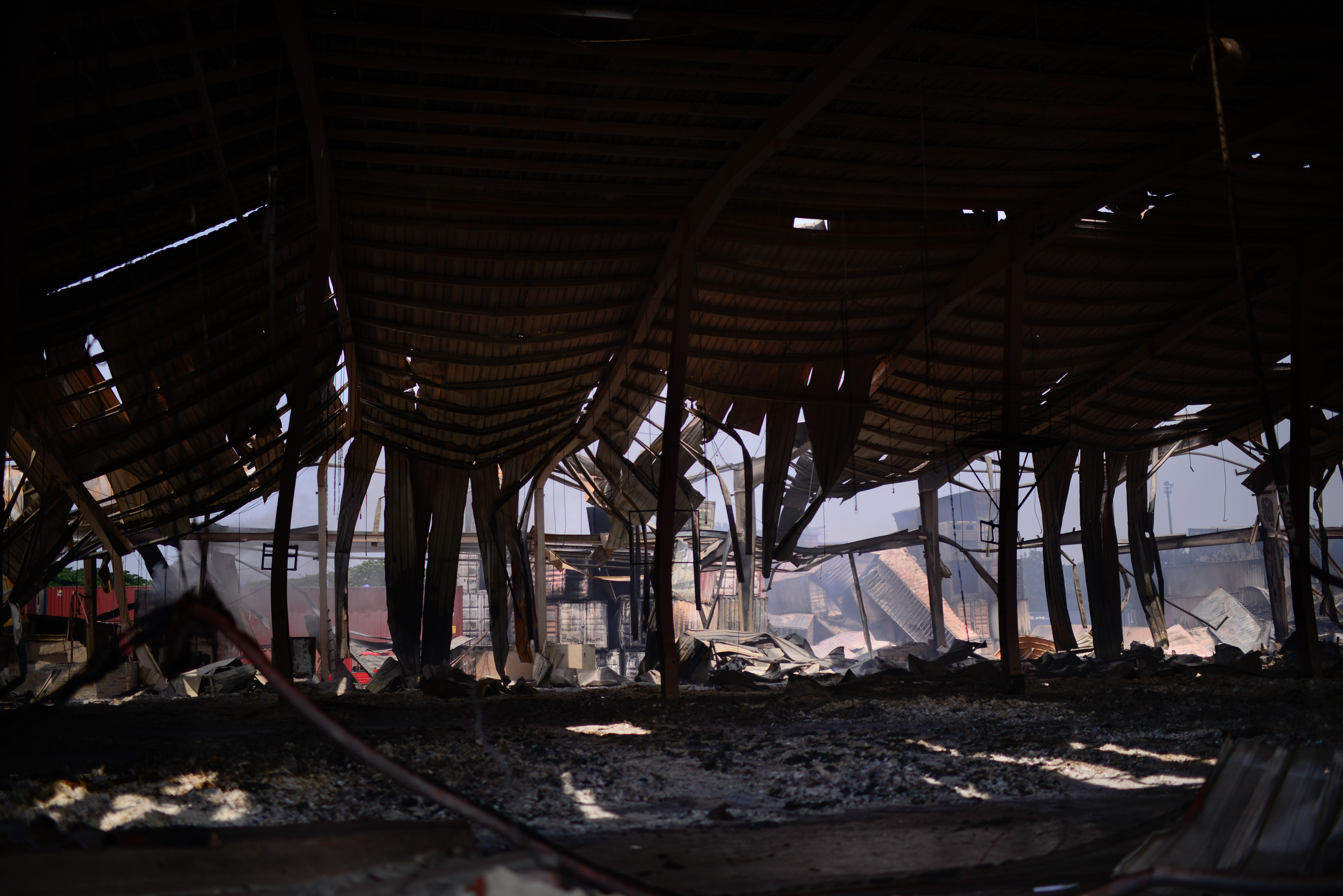 A view of BM Inland Container Depot debris after the explosion.