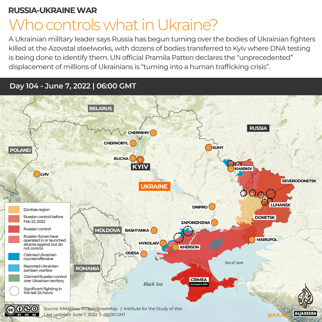 INTERACTIVE Russia Ukraine War Who controls what in Ukraine Day 104