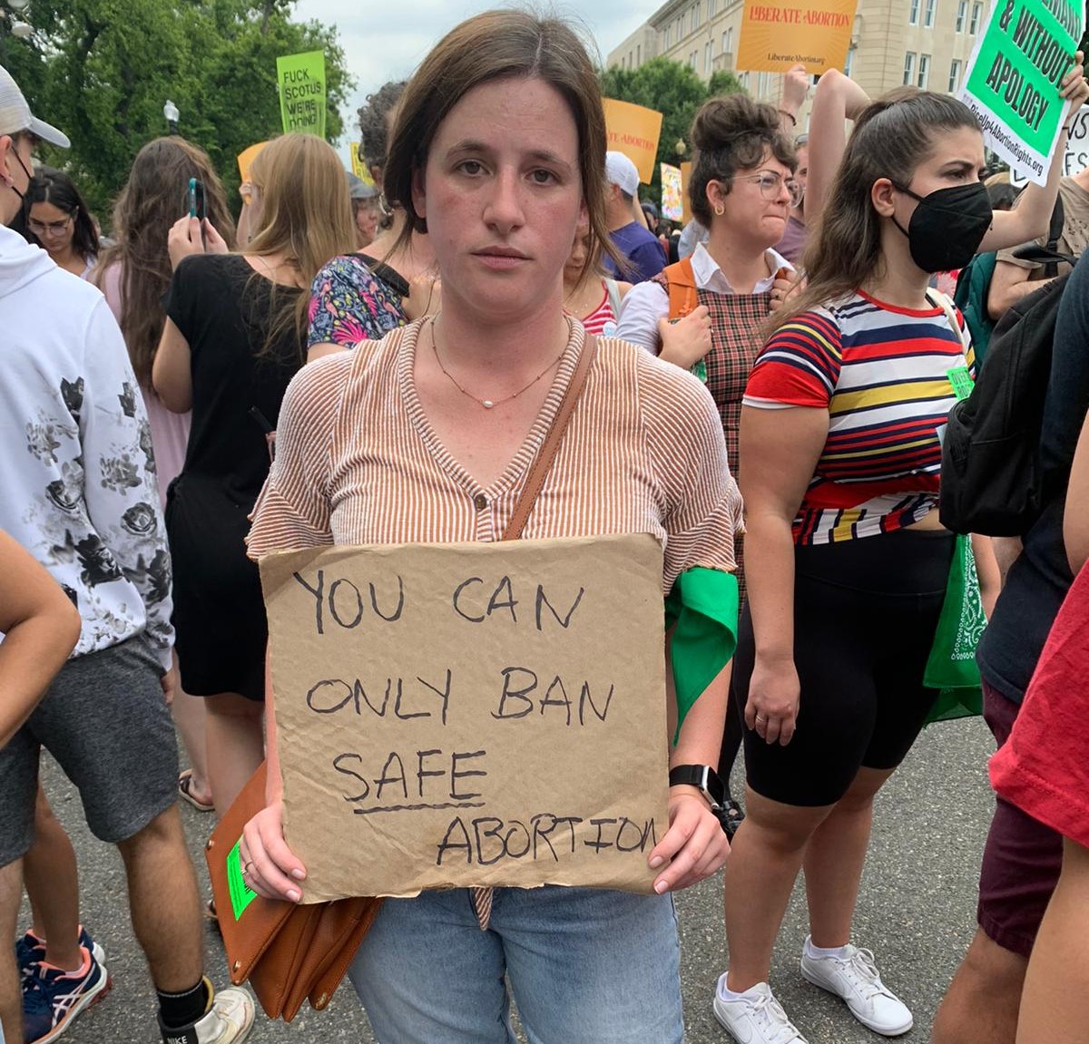 Abortion rights advocate outside US Supreme Court