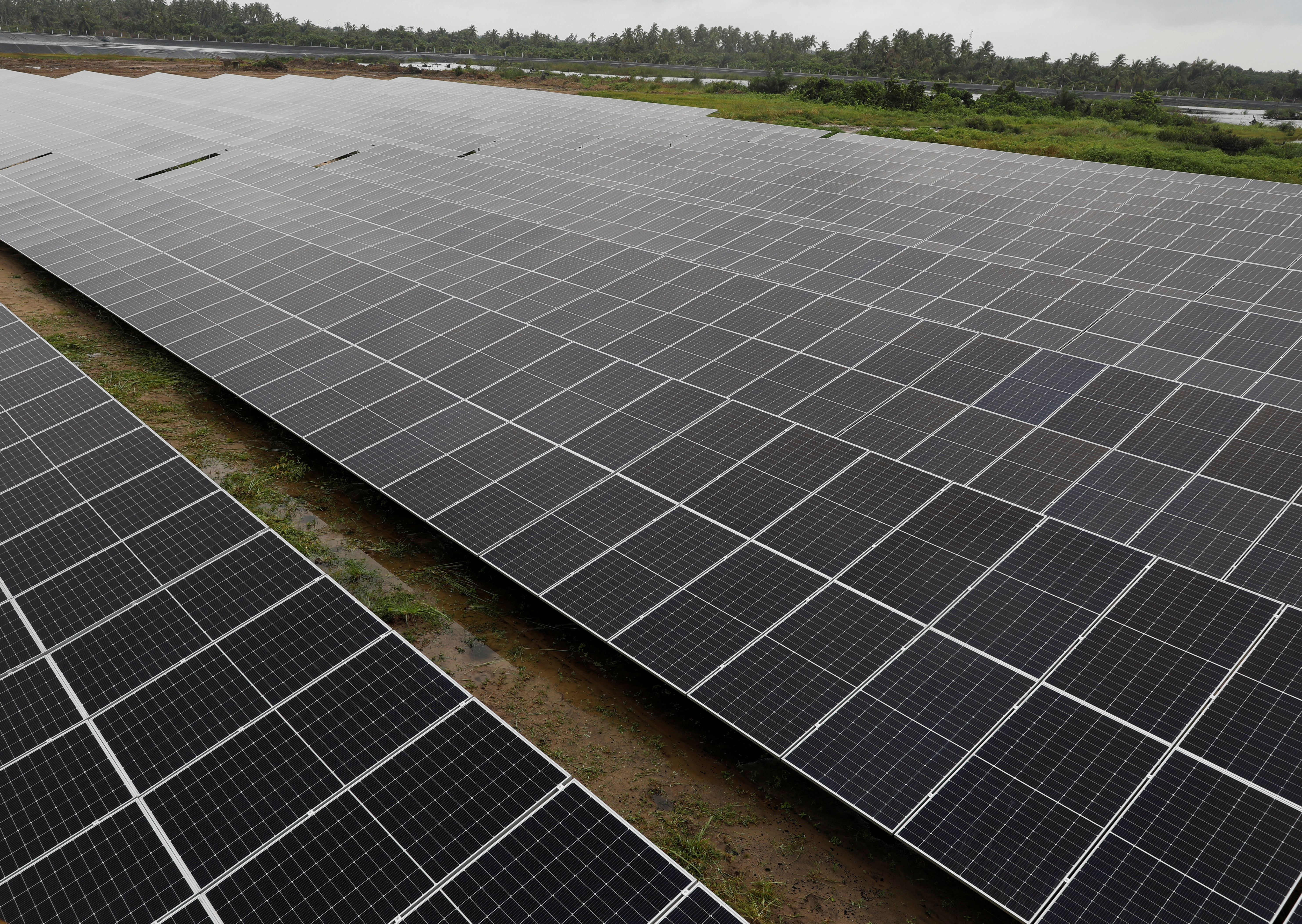 solar power panels at the Atlantic Shrimp farm in Badagry, Lagos, Nigeria