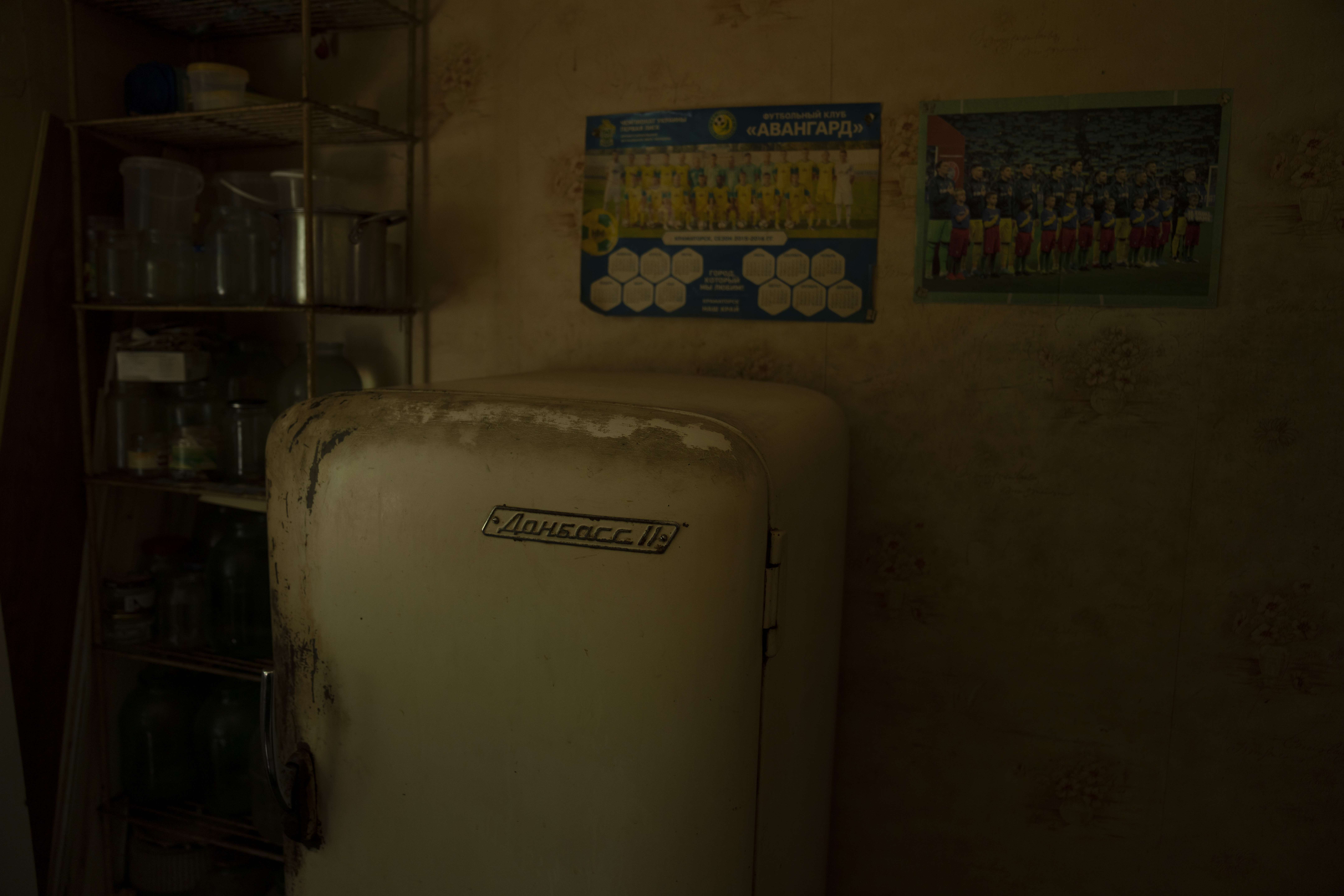 The kitchen of Seventy-year-old pensioner Valerii Ilchenko,