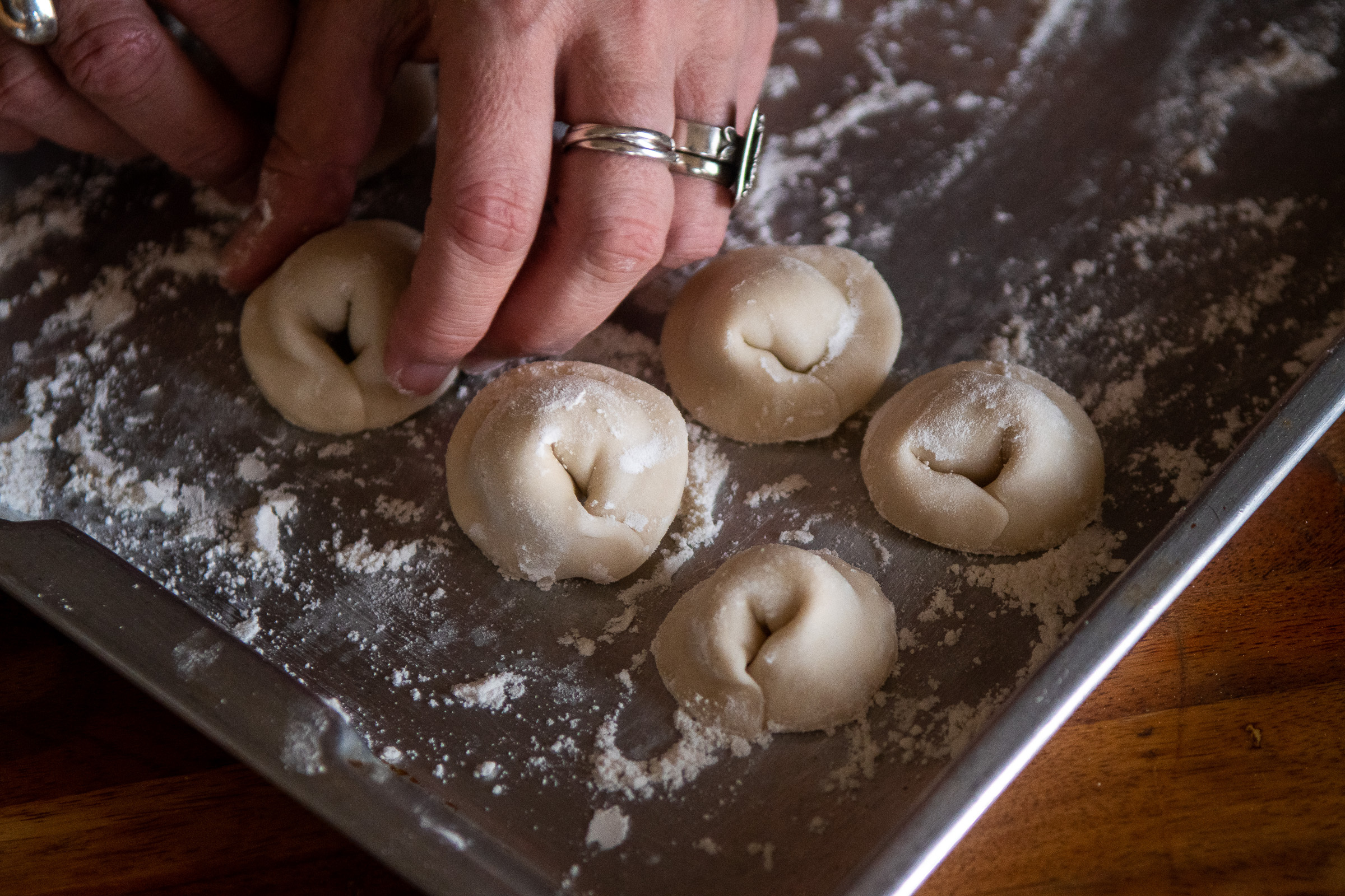 Meat filled Pelmeni (Dumplings) ready for the pot