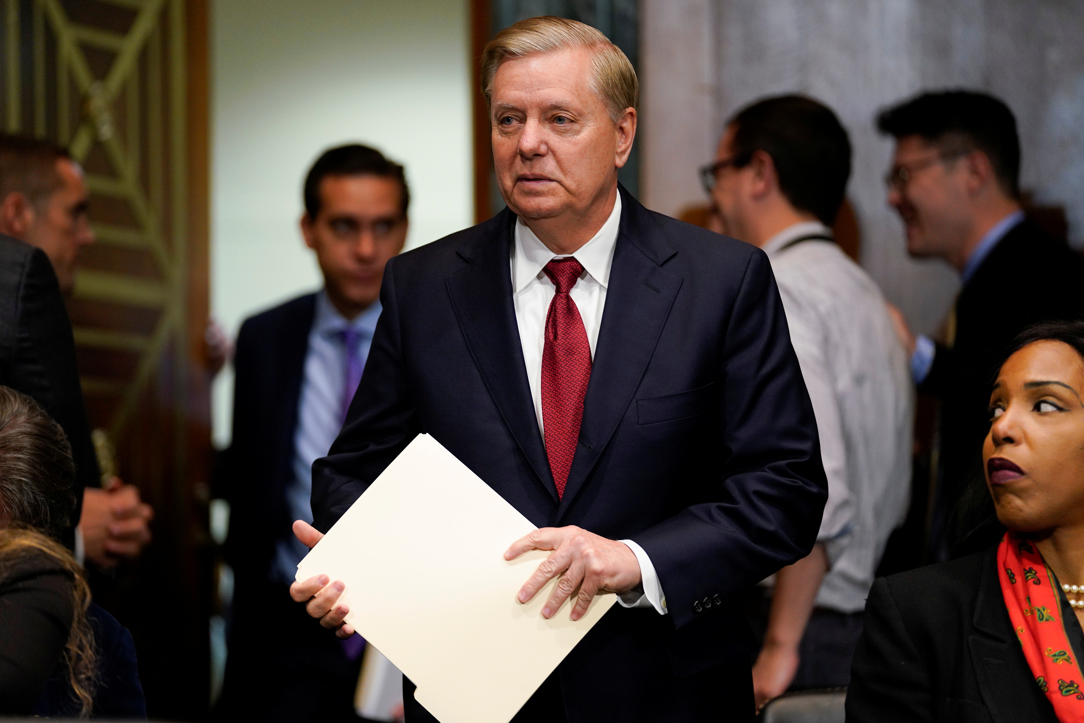 Sen. Lindsay Graham (R-SC) walks in the halls of Congress