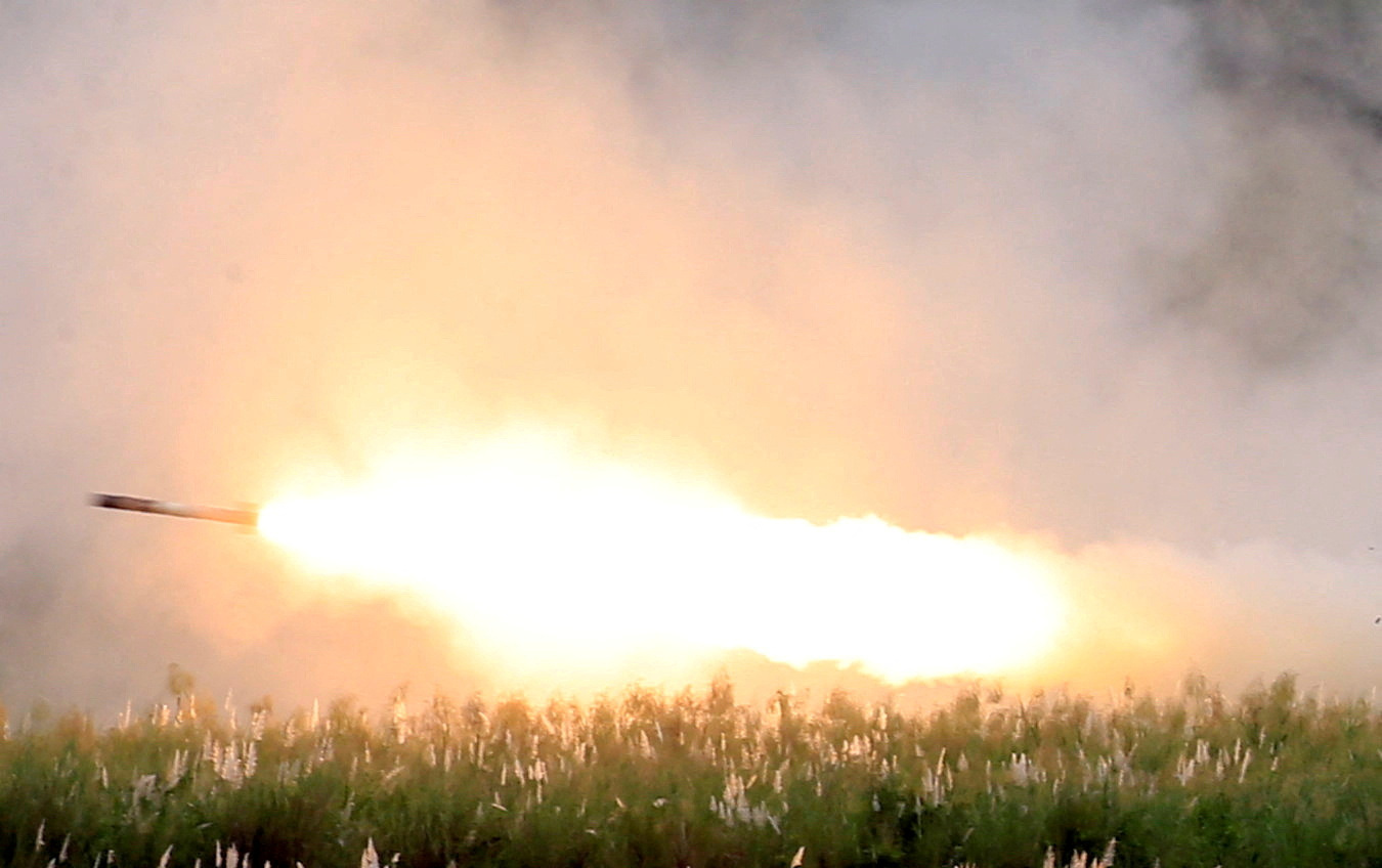 U.S. military forces fire a High Mobility Artillery Rocket System (HIMARS) during exercises in the philippines