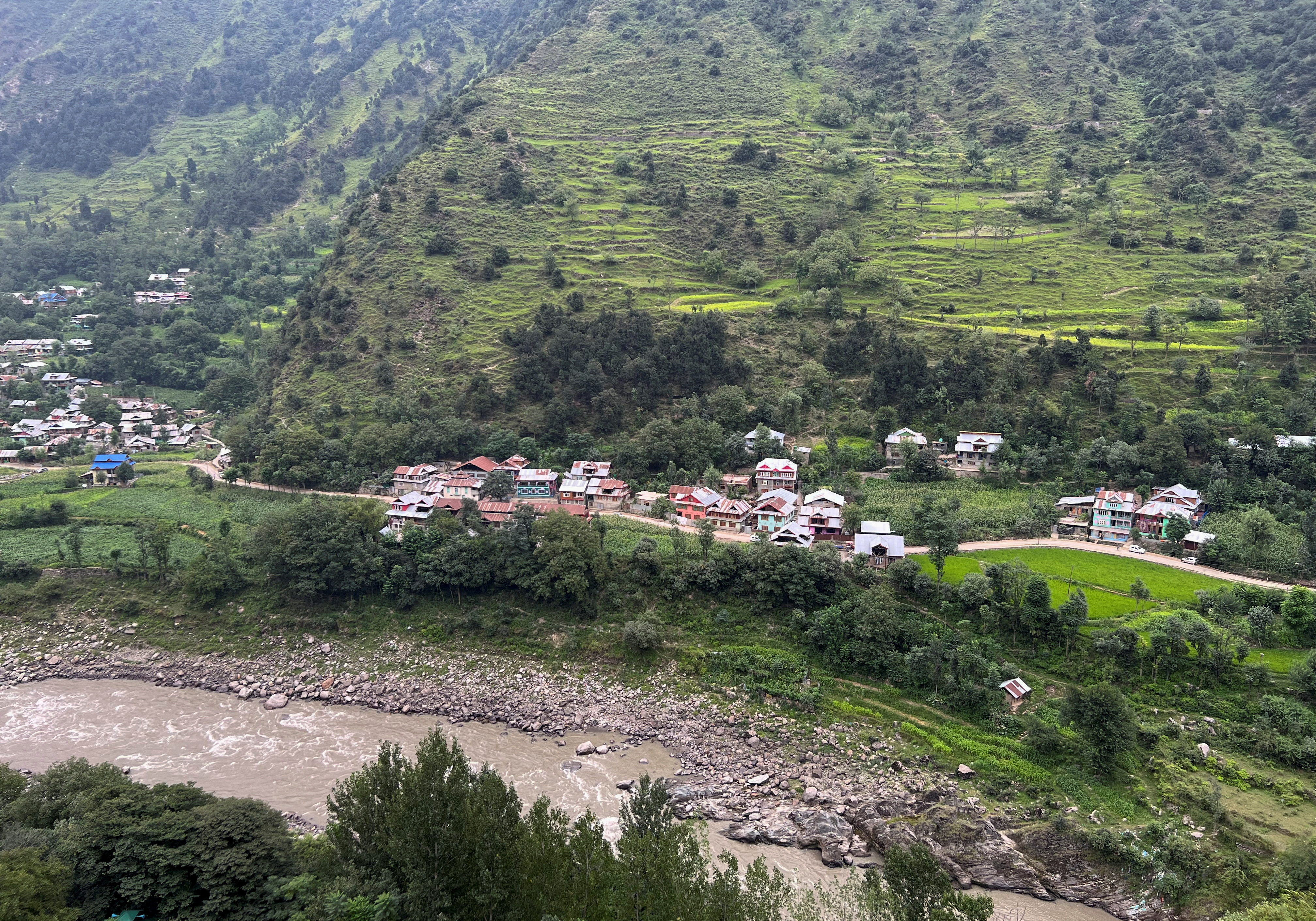 A general view of a village in India as seen from Chilehana,