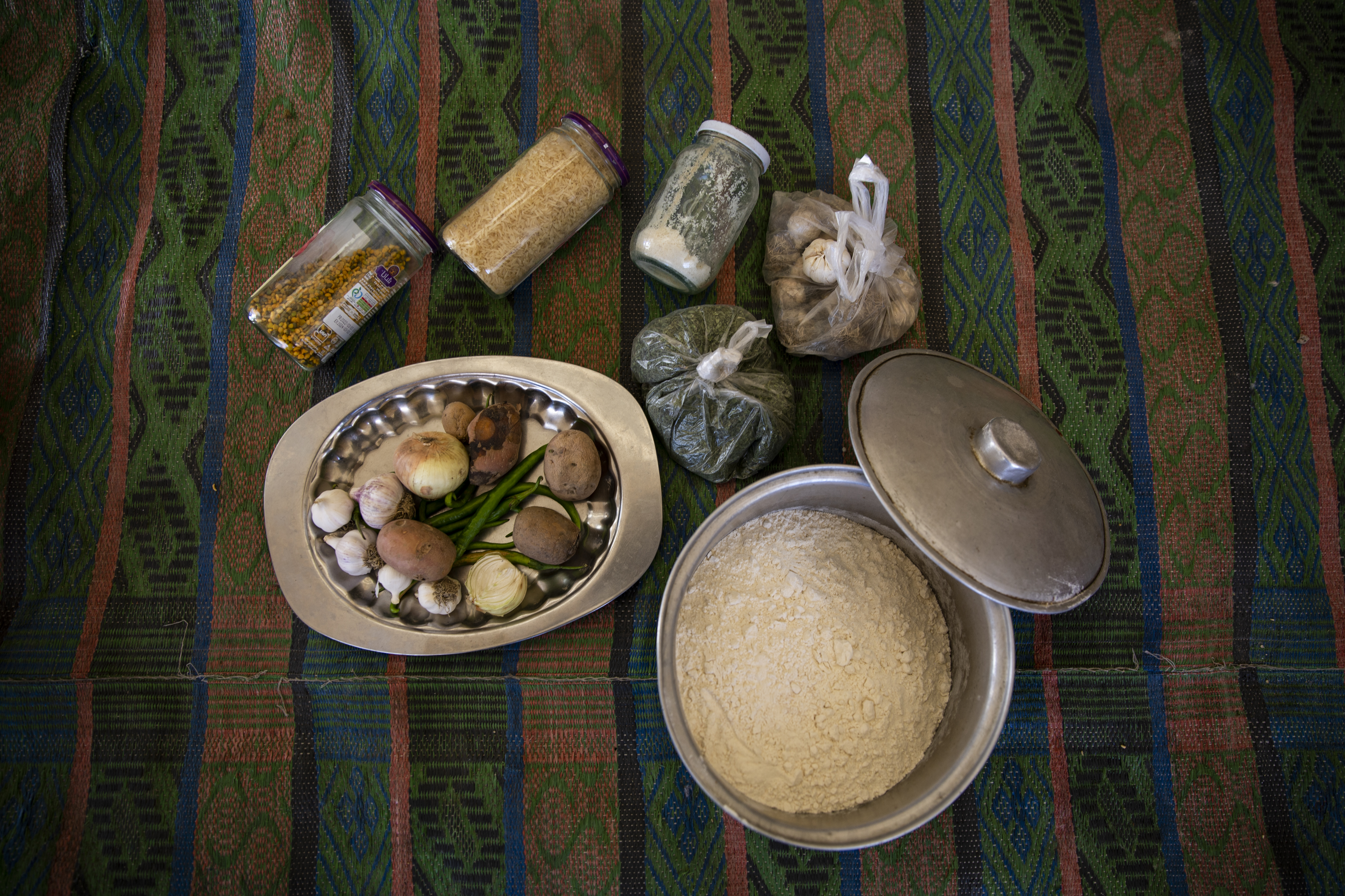 All the food available for a family of four