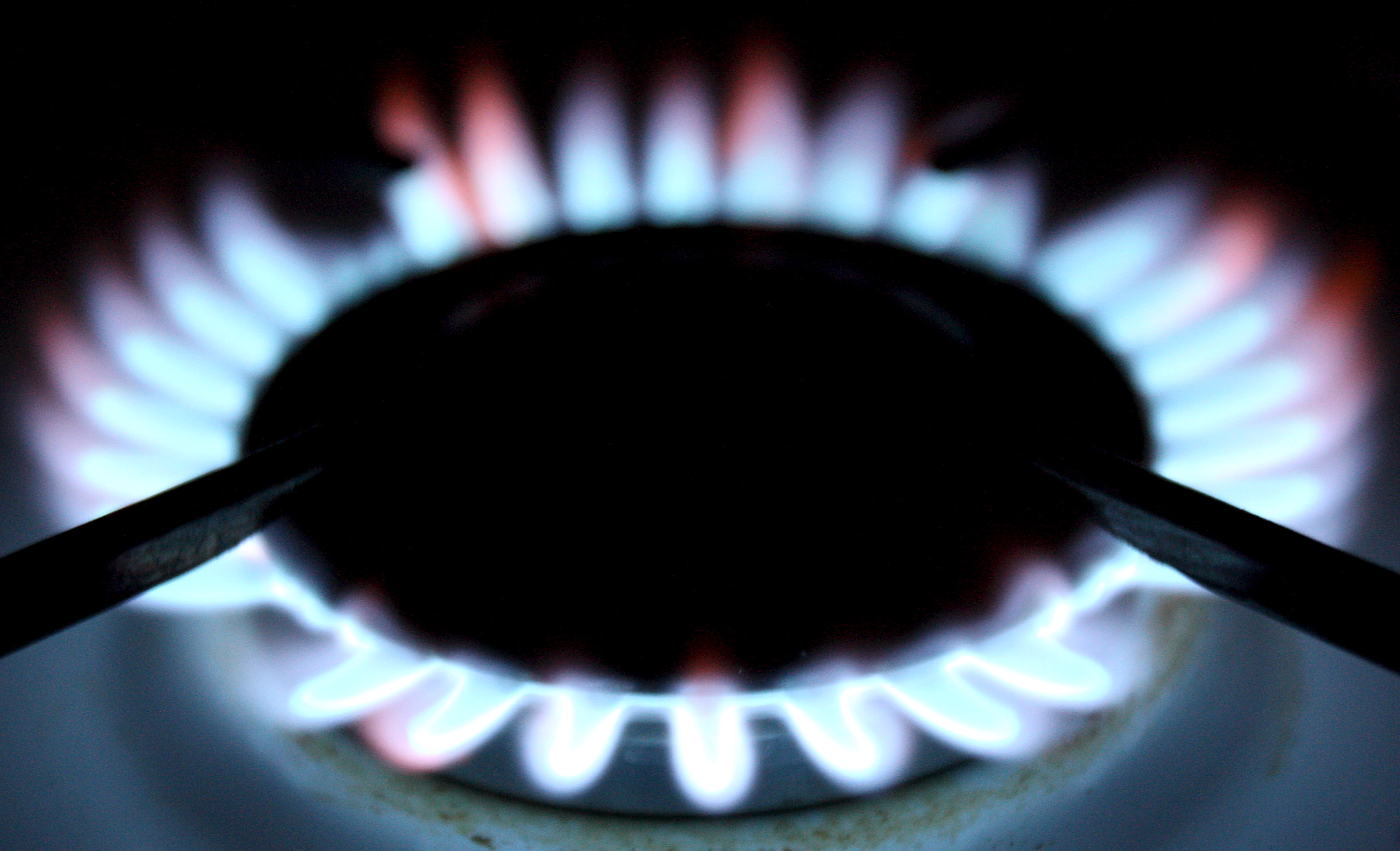 A gas ring at a home in London, Britain