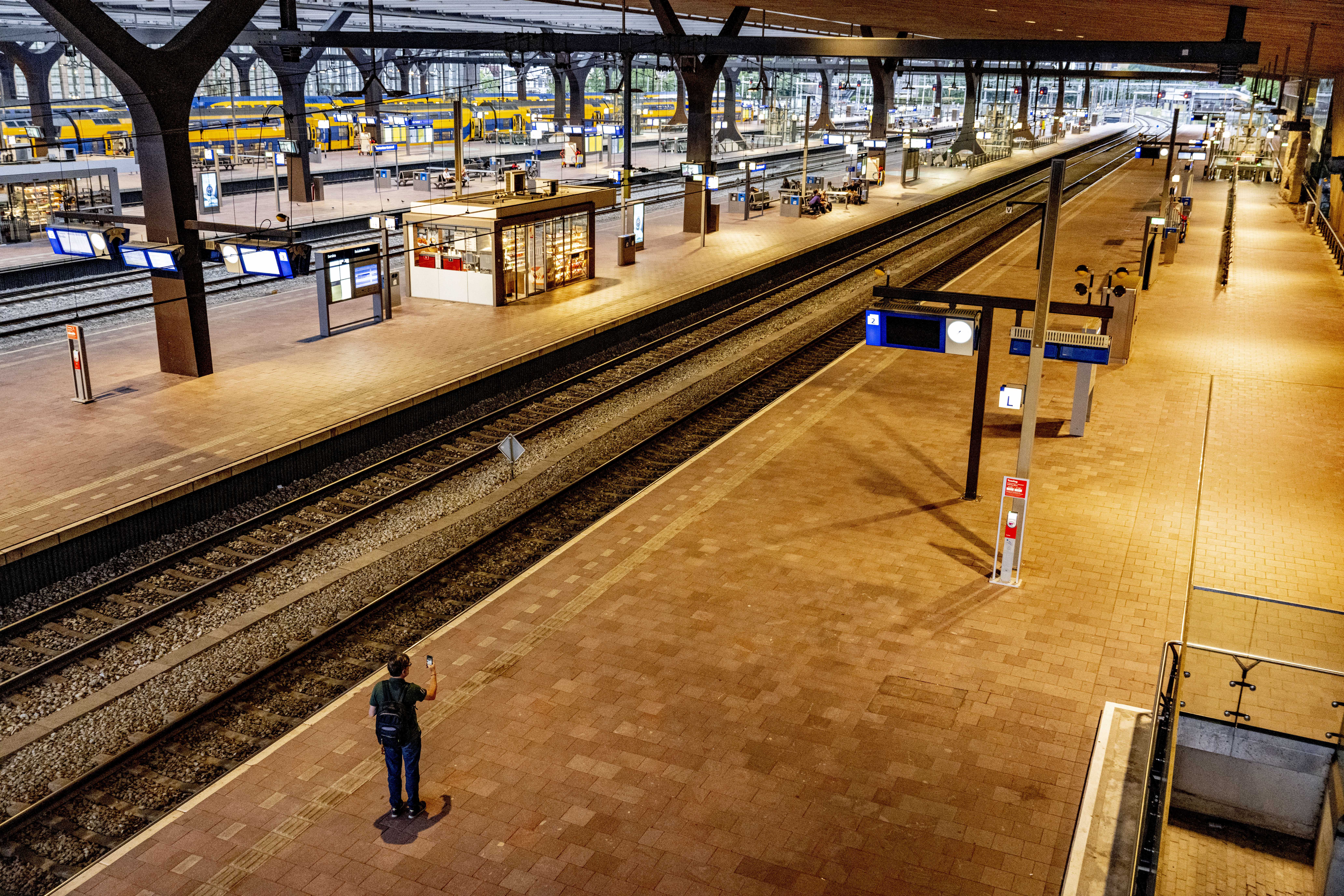 An almost empty station at Rotterdam Central in Rotterdam