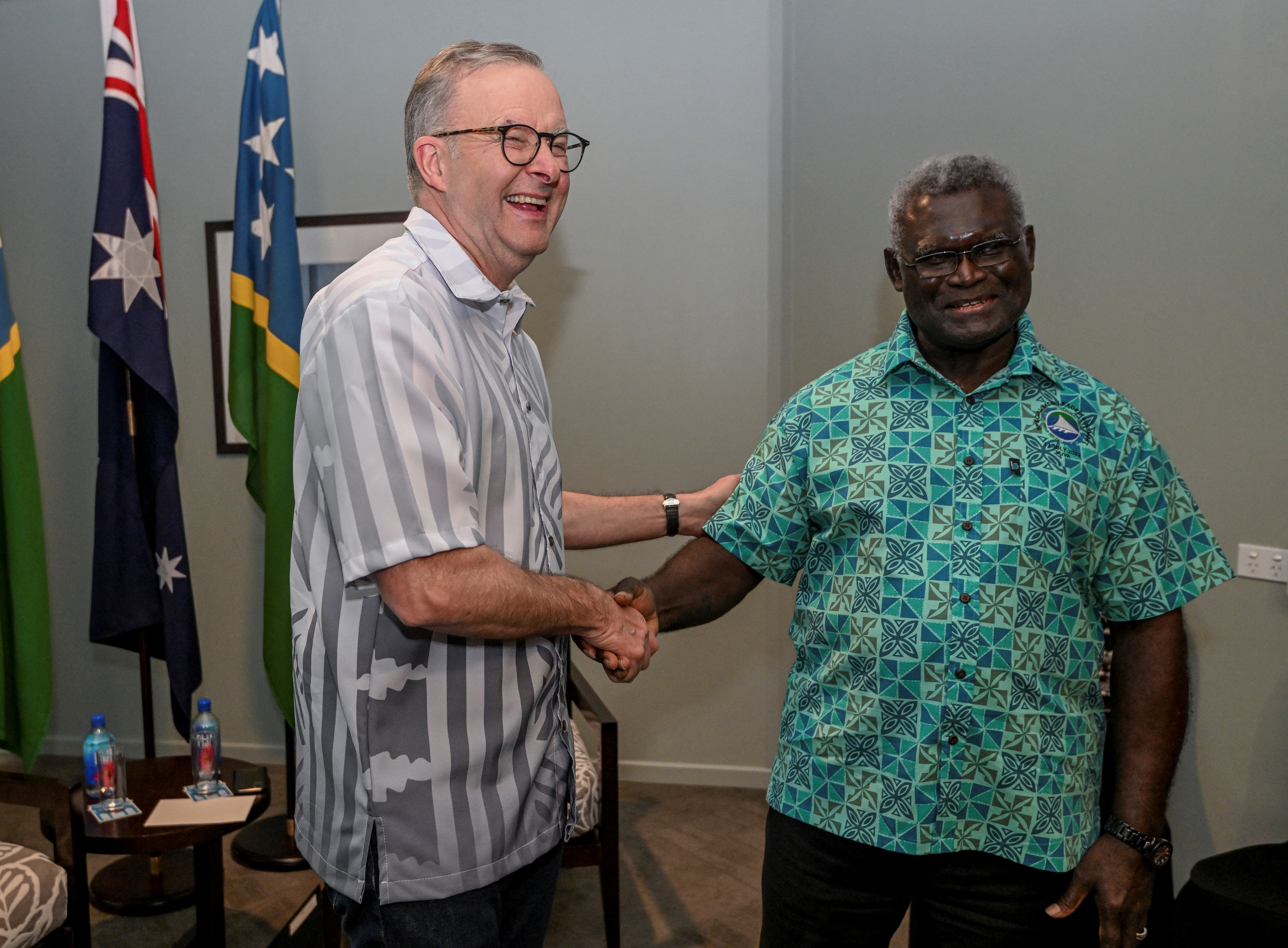 ustralia's Prime Minister Anthony Albanese meets with Solomon Islands Prime Minister Manasseh Sogavare
