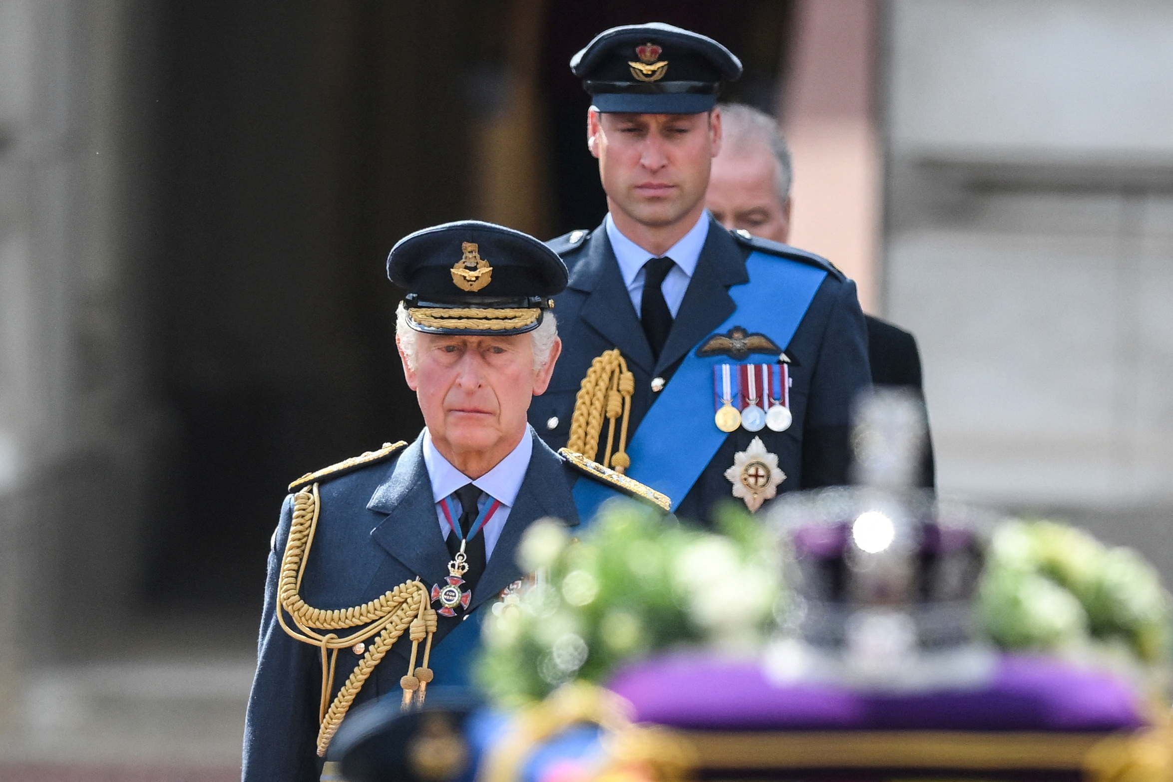 King Charles during a procession from Buckingham Palace [File Photo: Daniel Leal/Pool via Reuters]