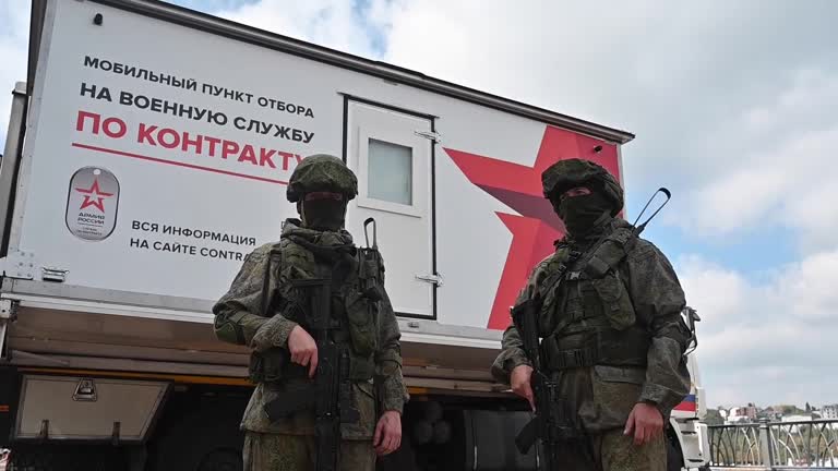 The Russian army, seeking contract soldiers for what it calls the "special military operation" in Ukraine, is using mobile recruiting trucks to attract volunteers, offering nearly $3,000 a month as an incentive.