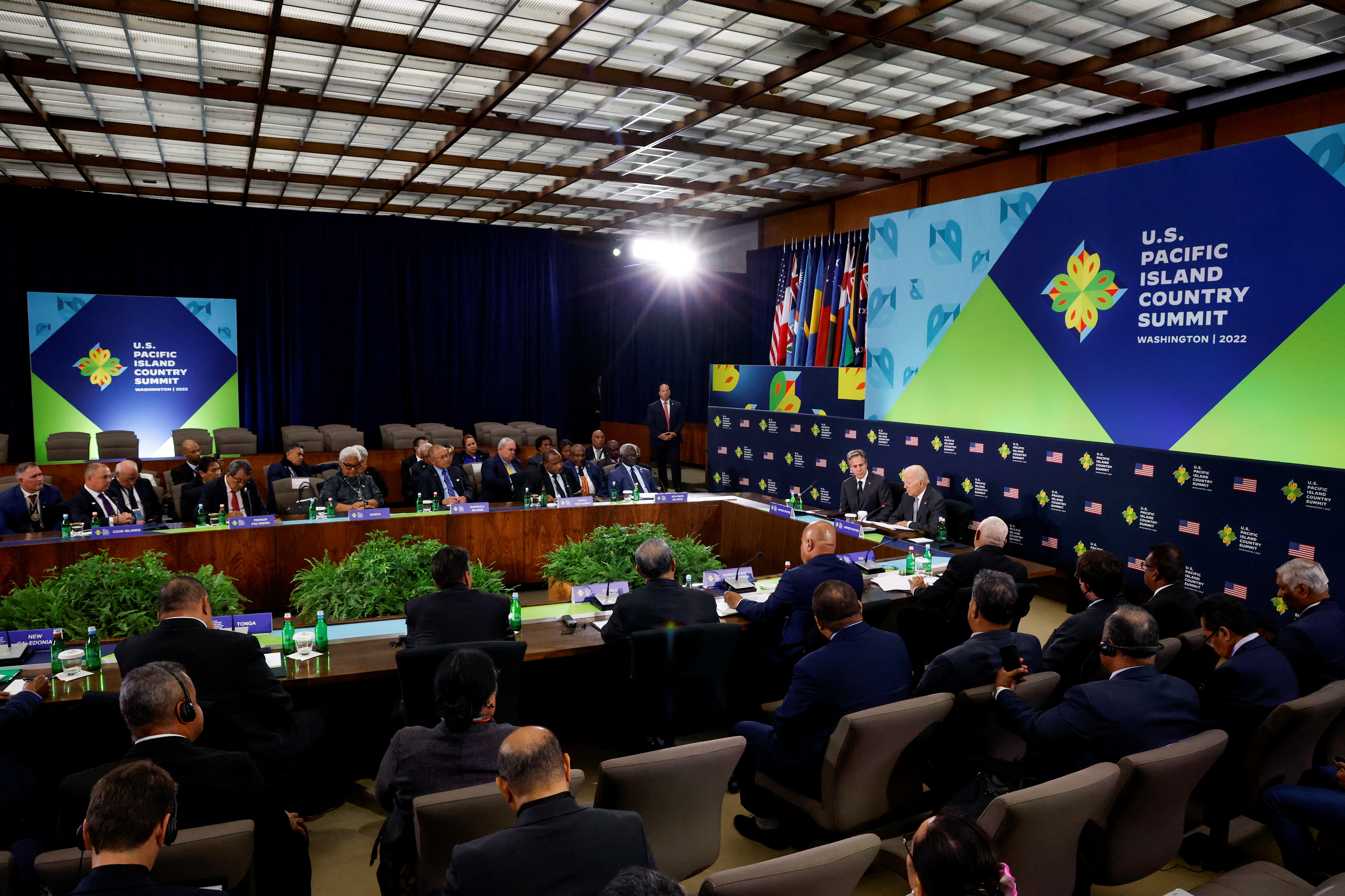 Discussions in conference hall at the US - Pacific Island Country Summit.
