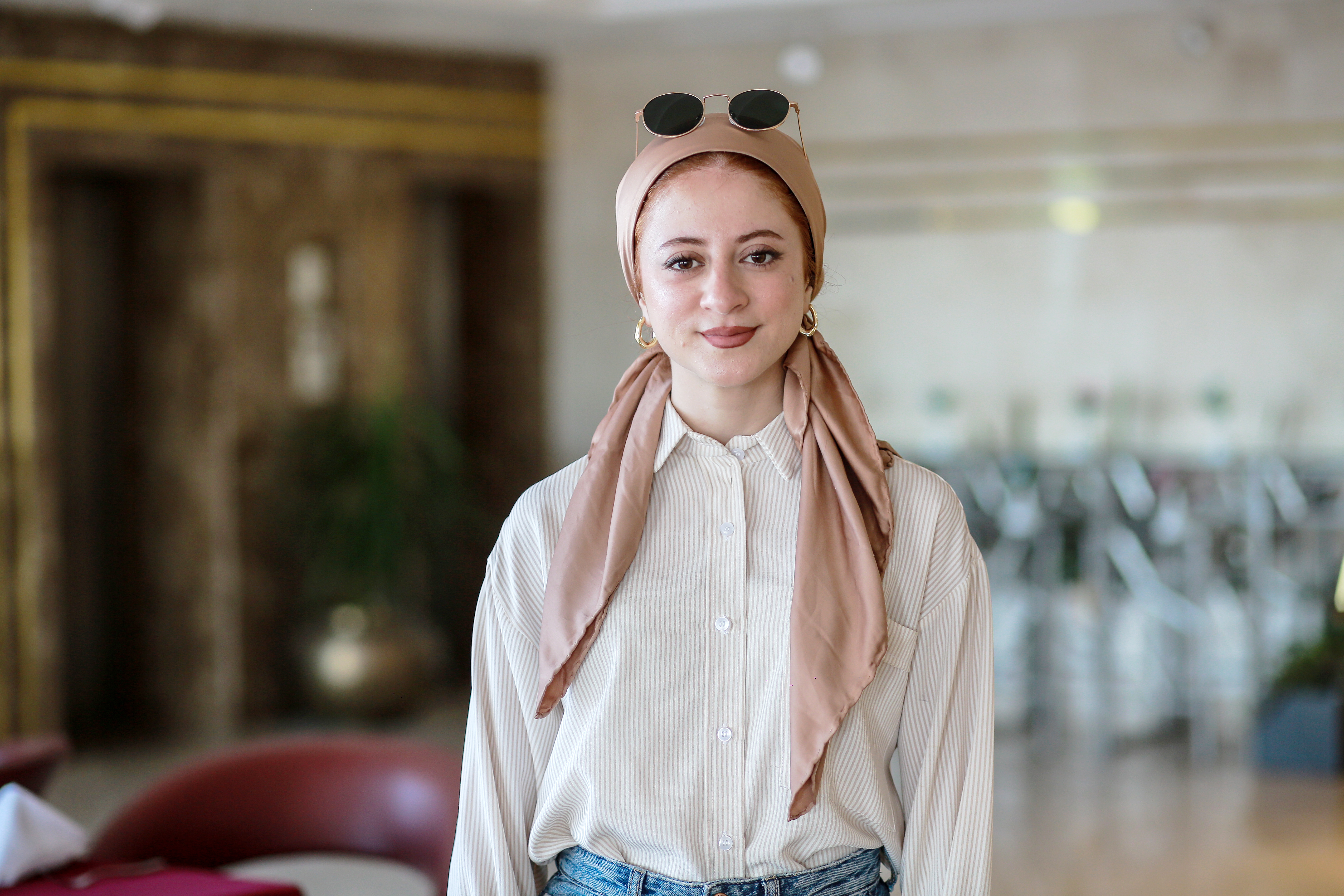 A girl from Gaza standing;