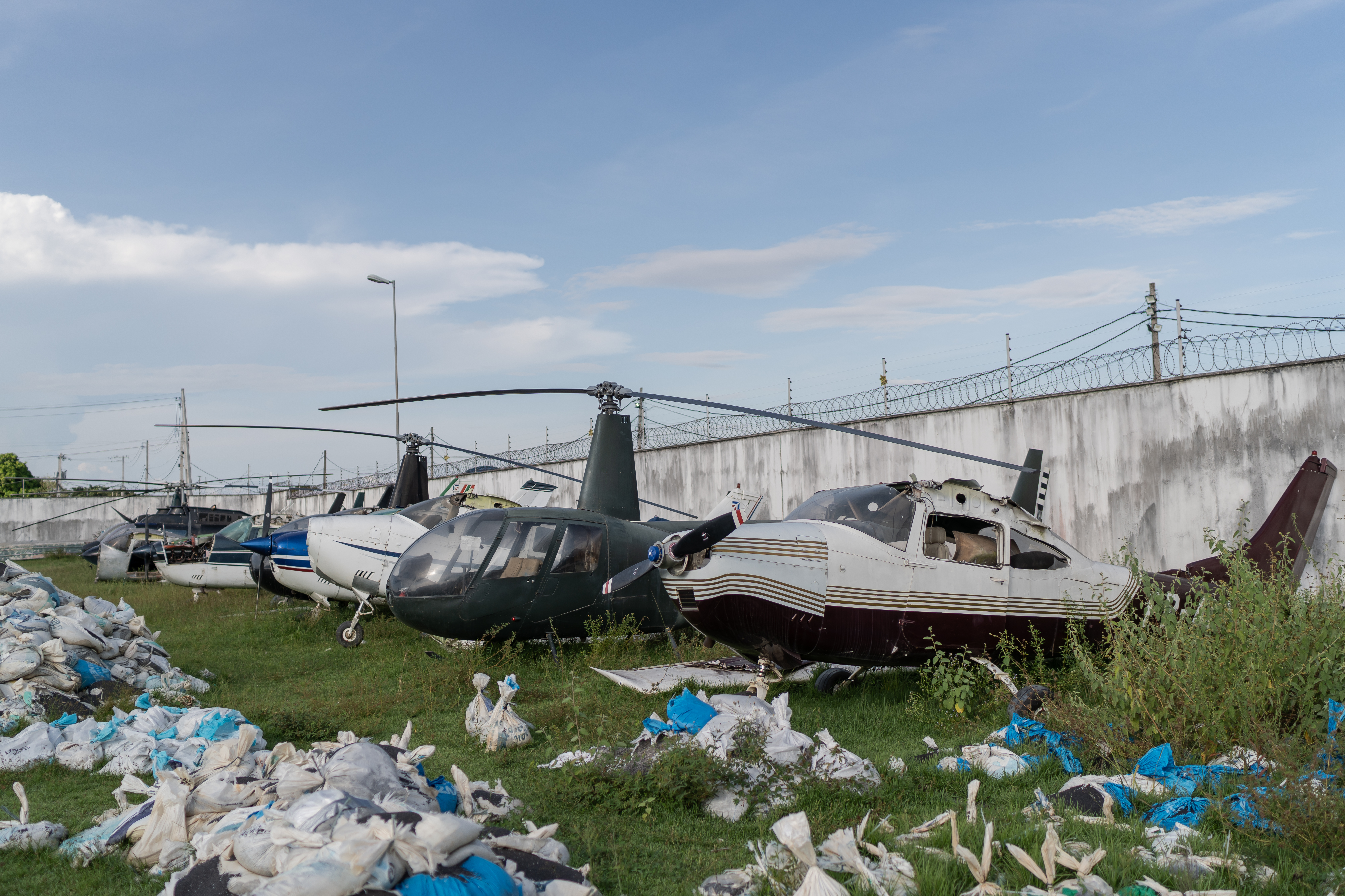 Seized helicopters and planes