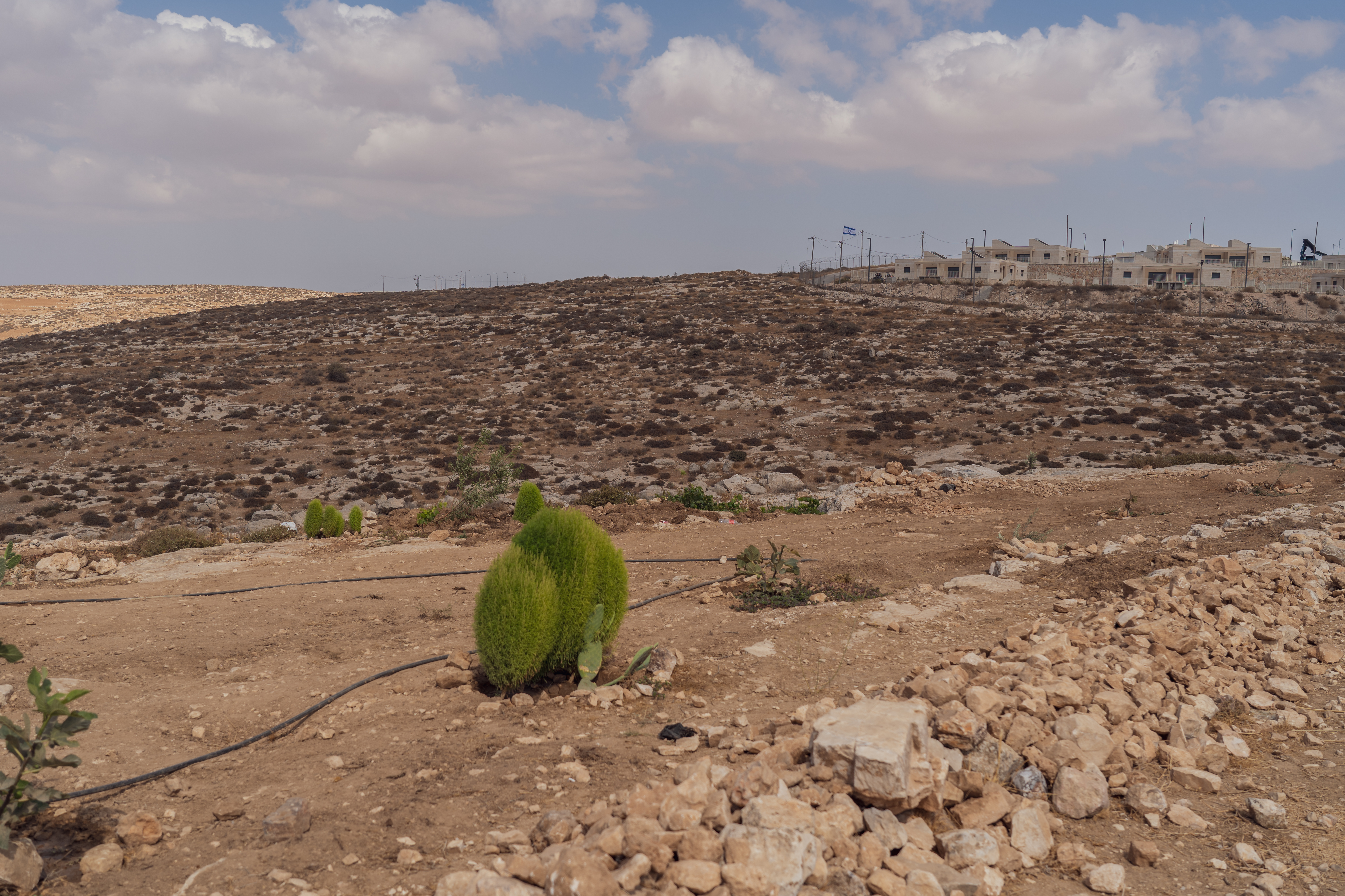 Palestinian farm near Israeli settlement