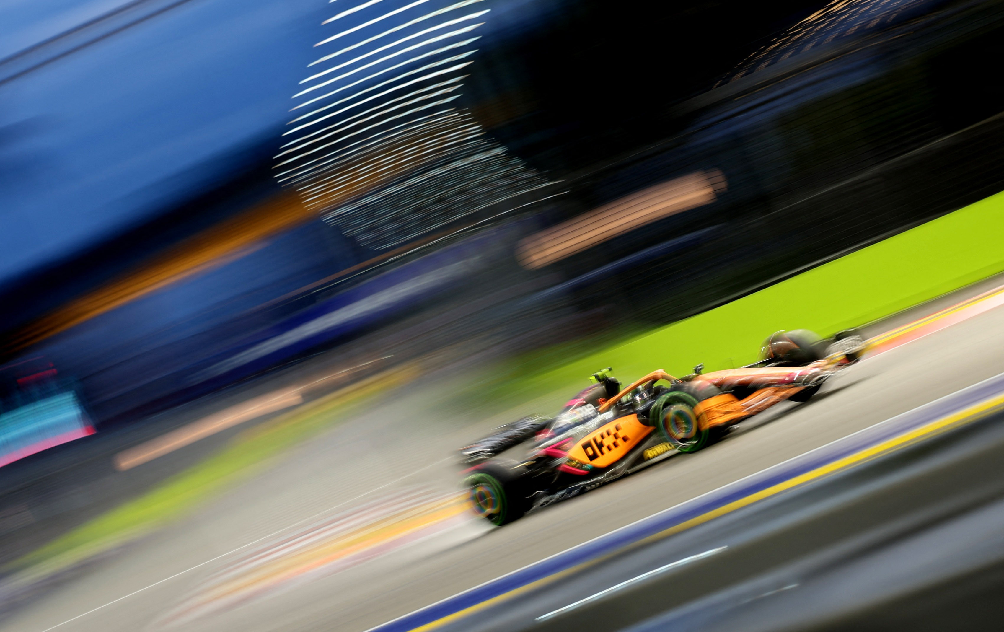 Formula One F1 - Singapore Grand Prix - Marina Bay Street Circuit, Singapore - October 1, 2022 McLaren's Lando Norris in action during practice.
