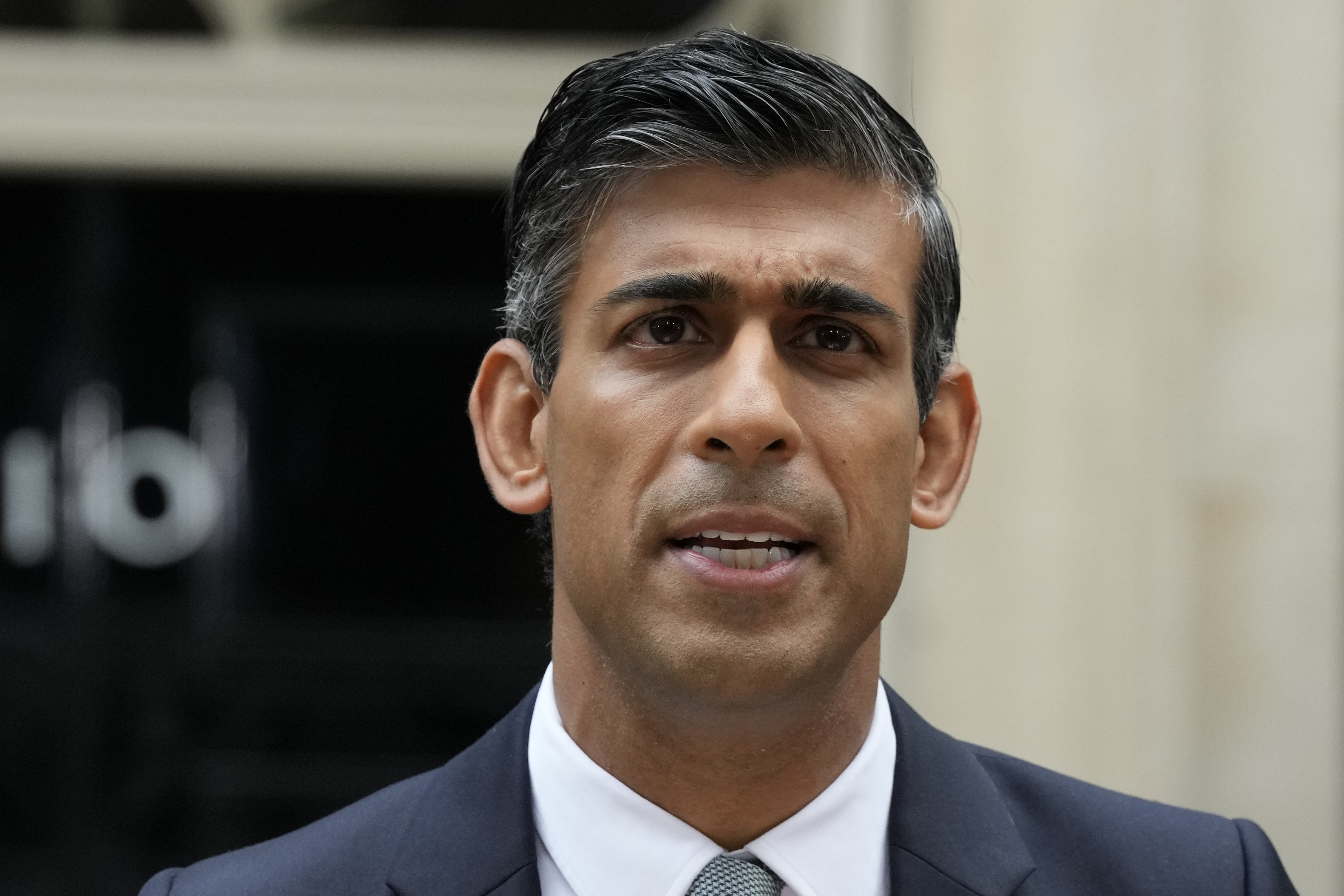 New British Prime Minister Rishi Sunak speaks at Downing Street in London