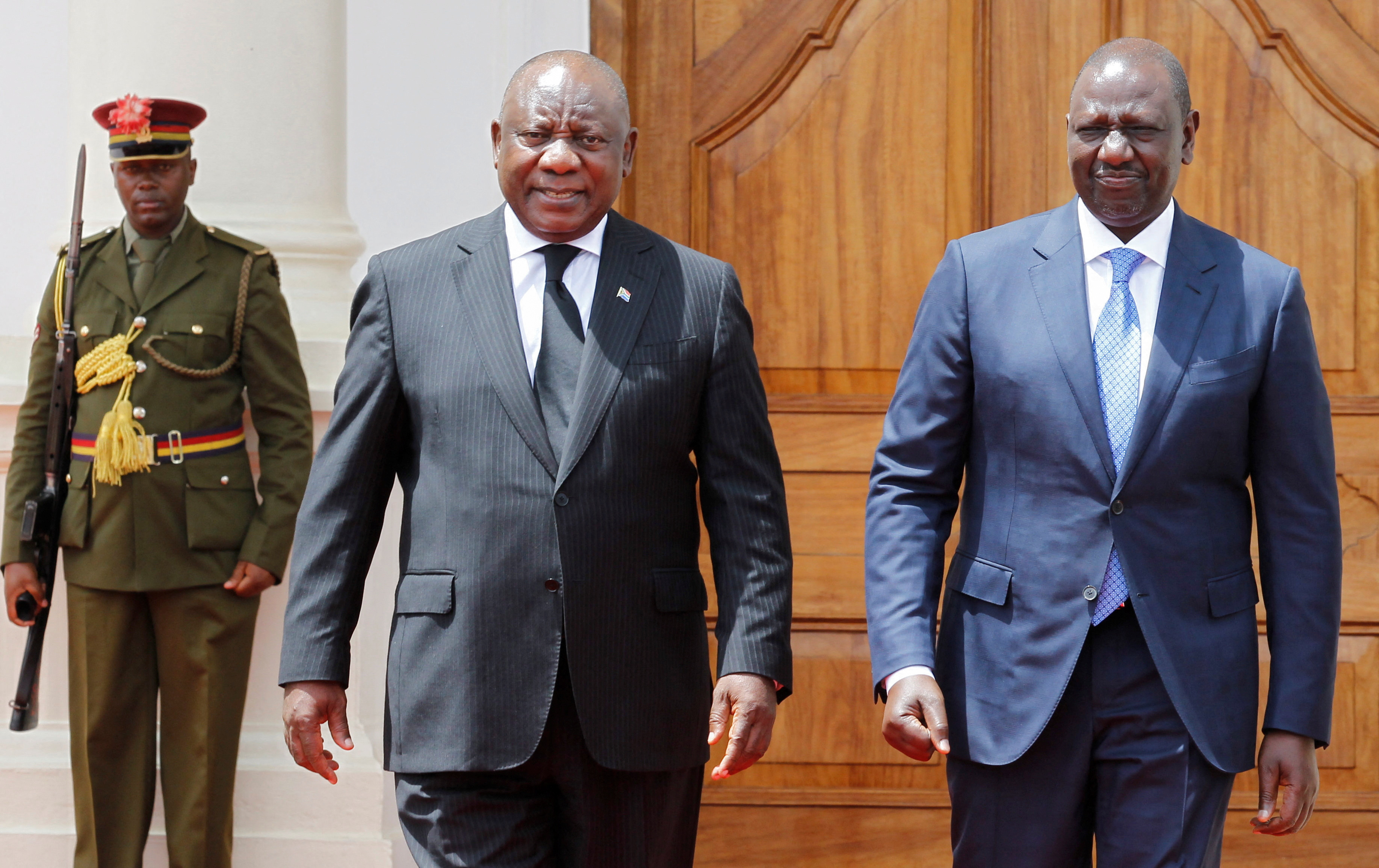Kenya's President William Ruto and his South African counterpart Cyril Ramaphosa