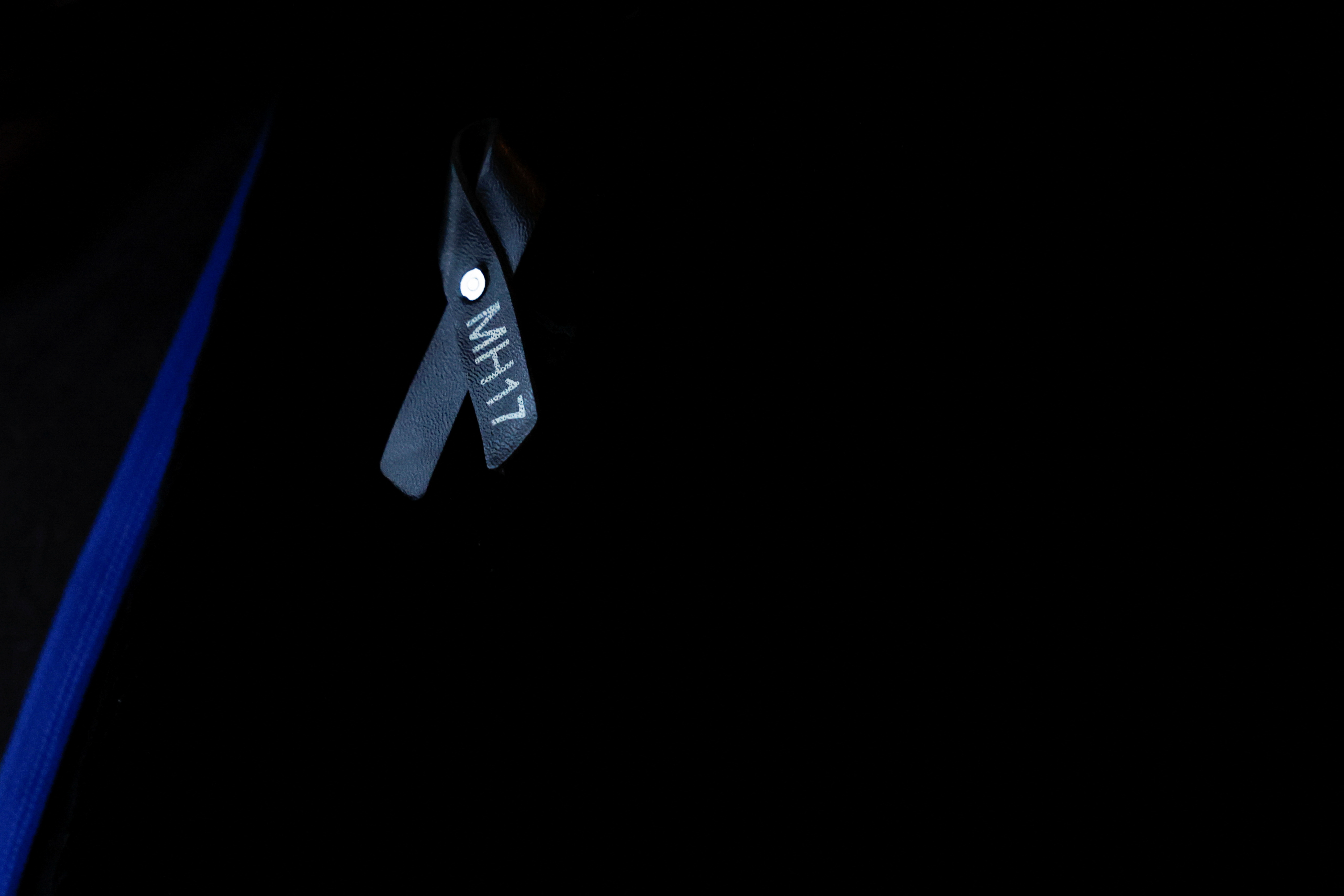 Detail of an MH17 lapel pin