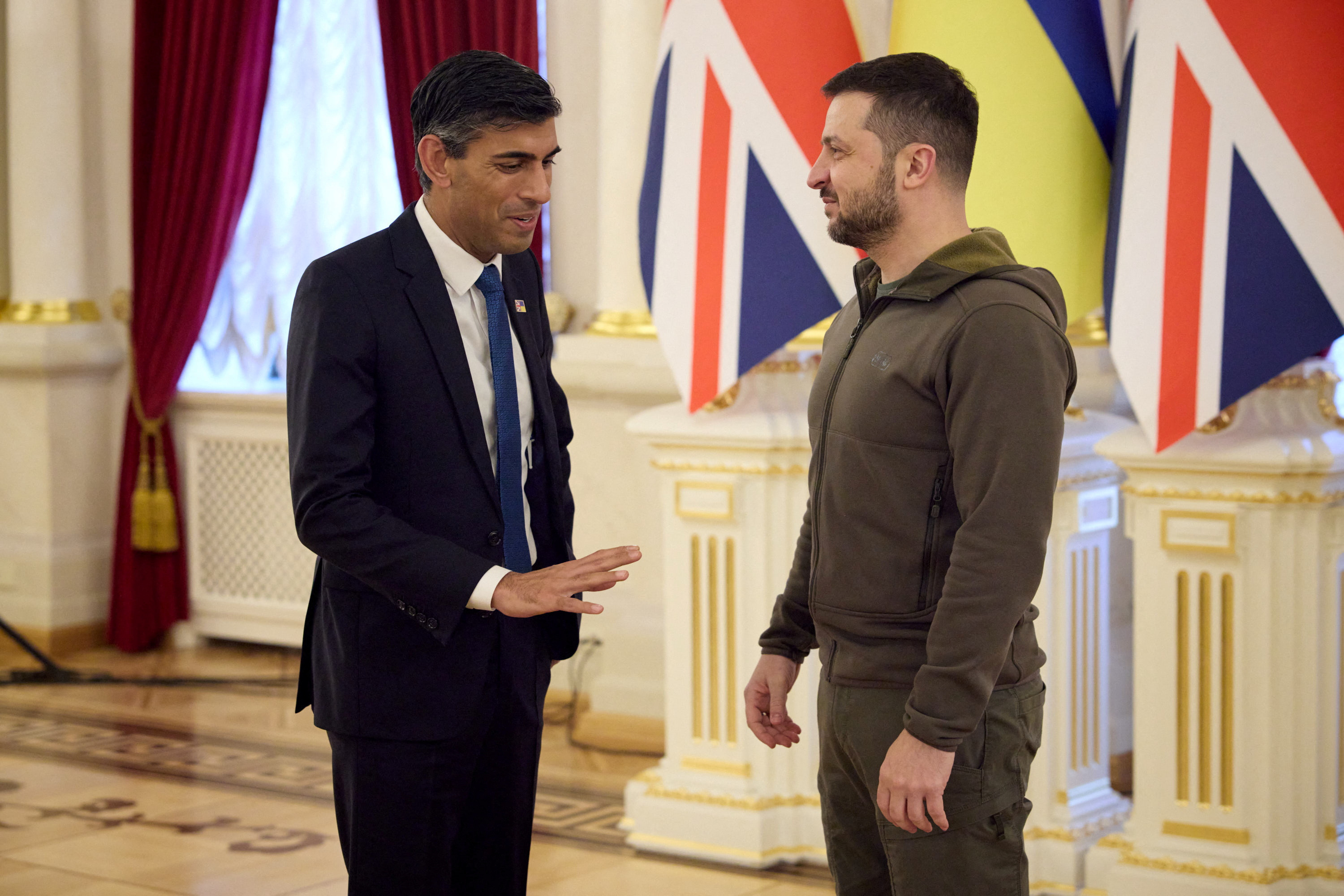 Ukraine's President Volodymyr Zelenskiy meets with British Prime Minister Rishi Sunak