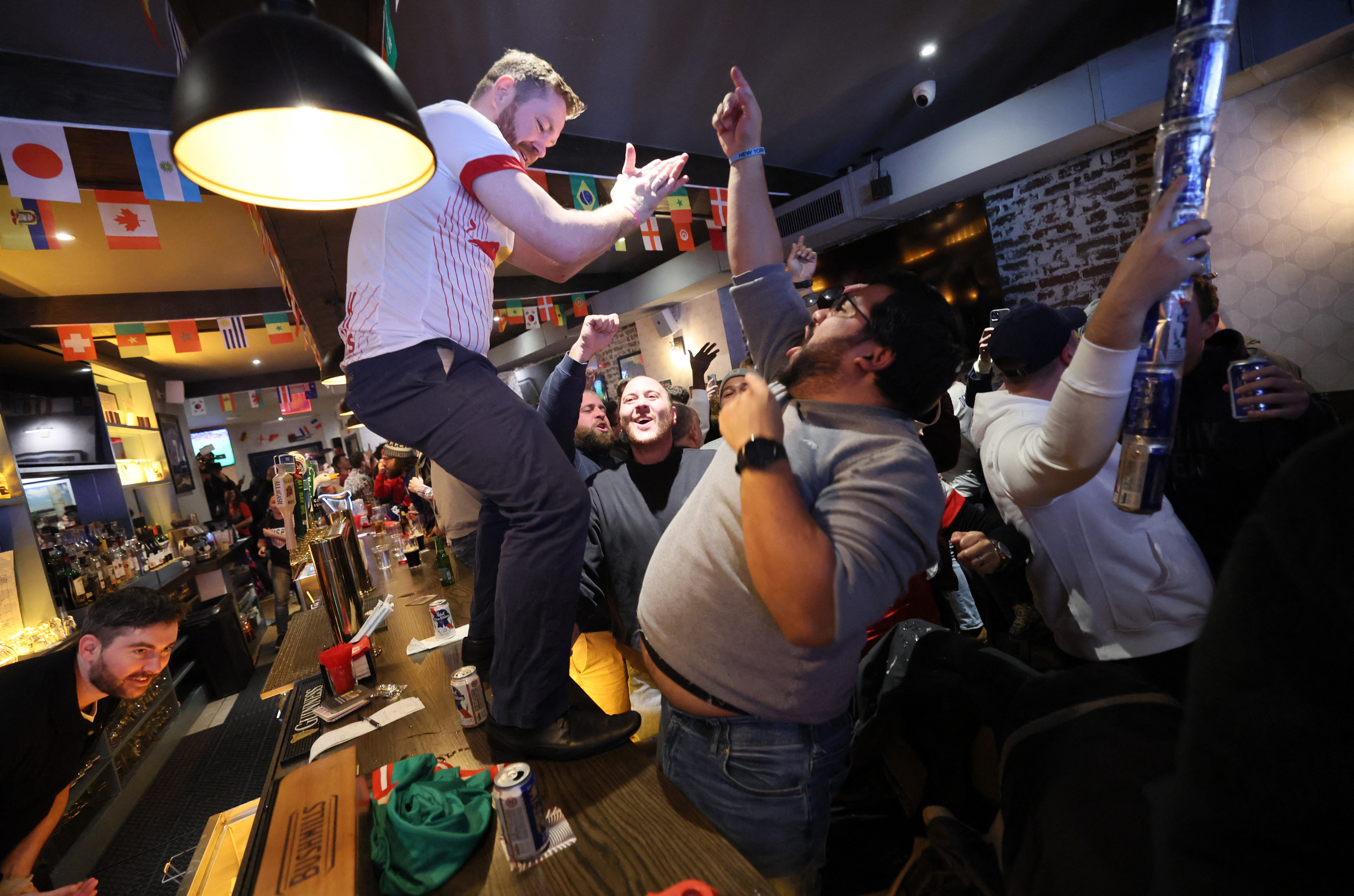 Fans in New York watch United States v Wales