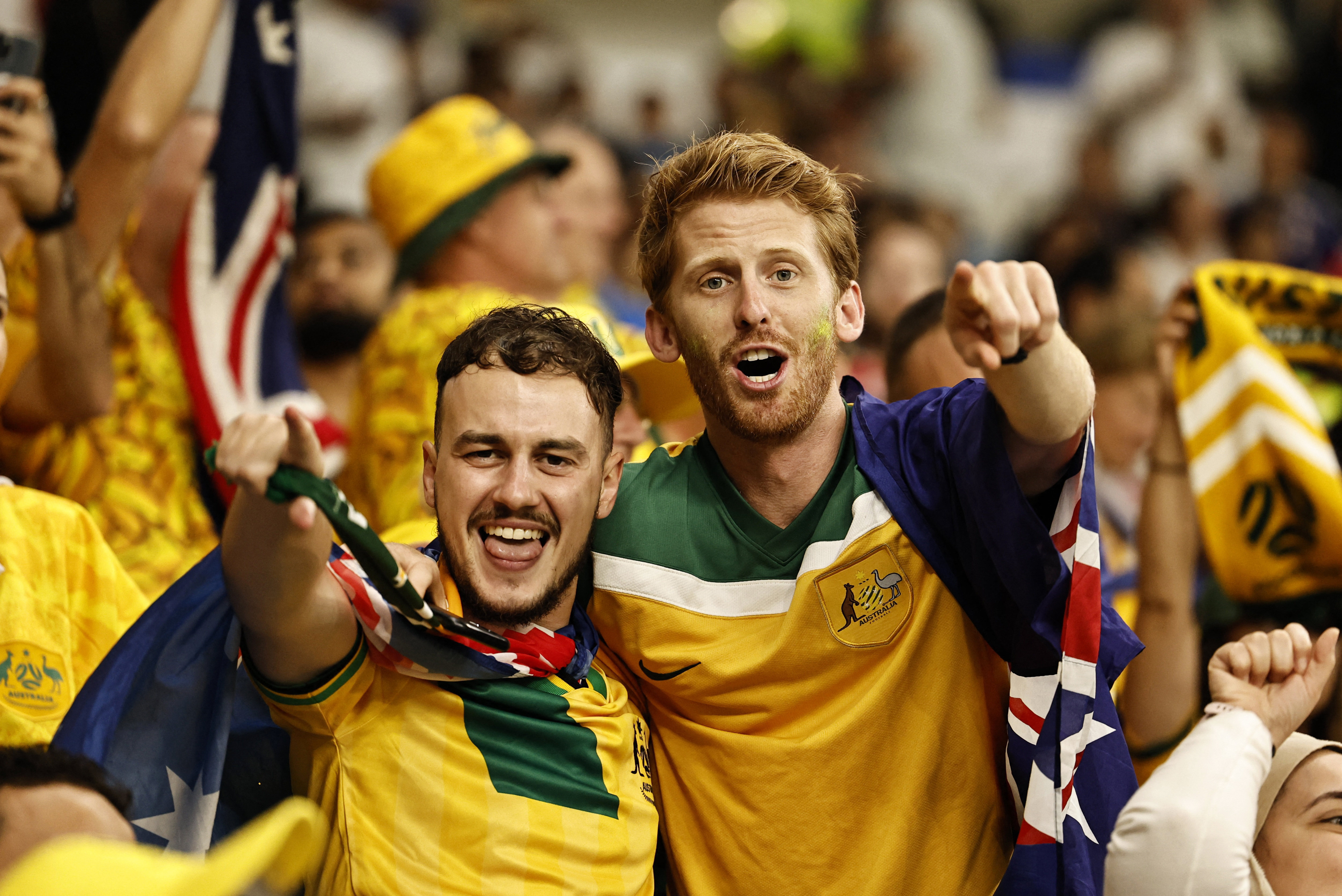 Australia fans inside the stadium before the match