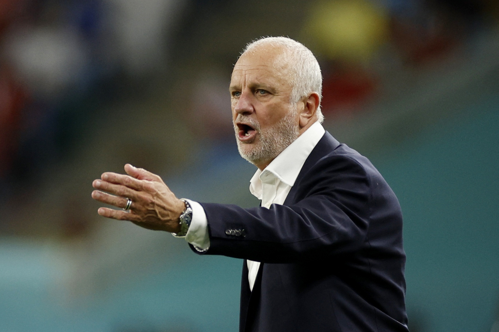 Australia coach Graham Arnold during the match