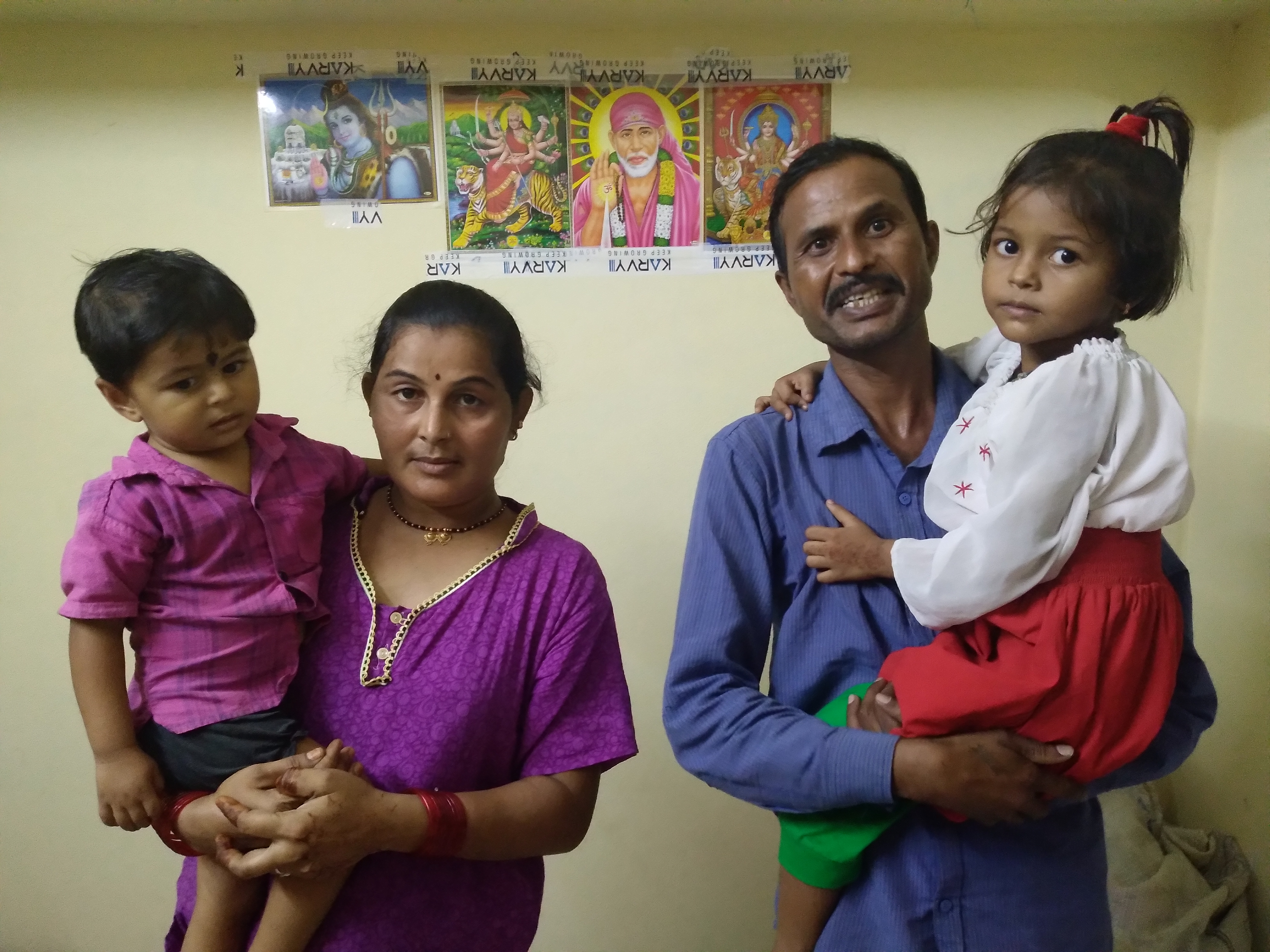 A family of four in India