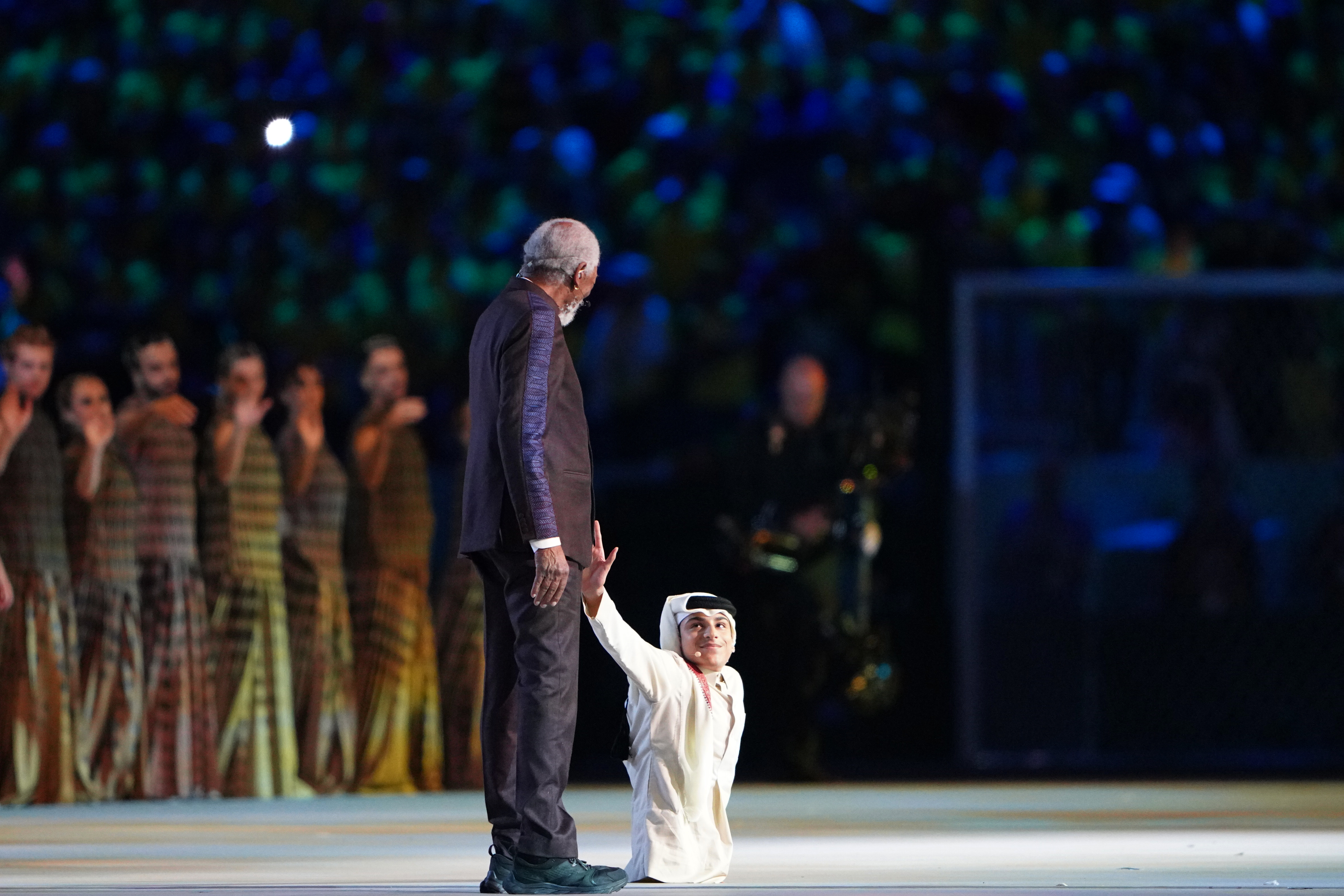 Morgan Freeman with Ghanim Al Muftah