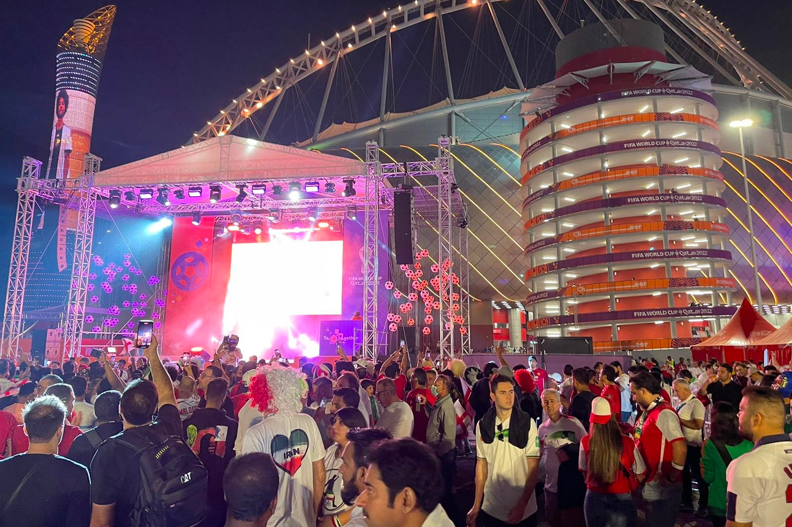 Outside Khalifa International Stadium in Doha, Qatar