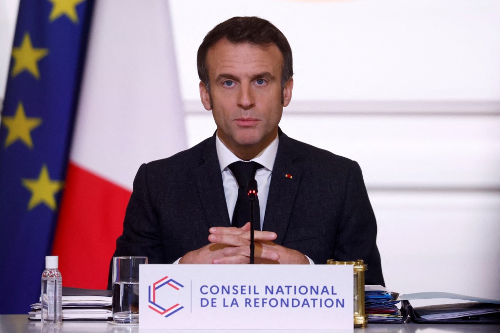 Macron delivers a speech