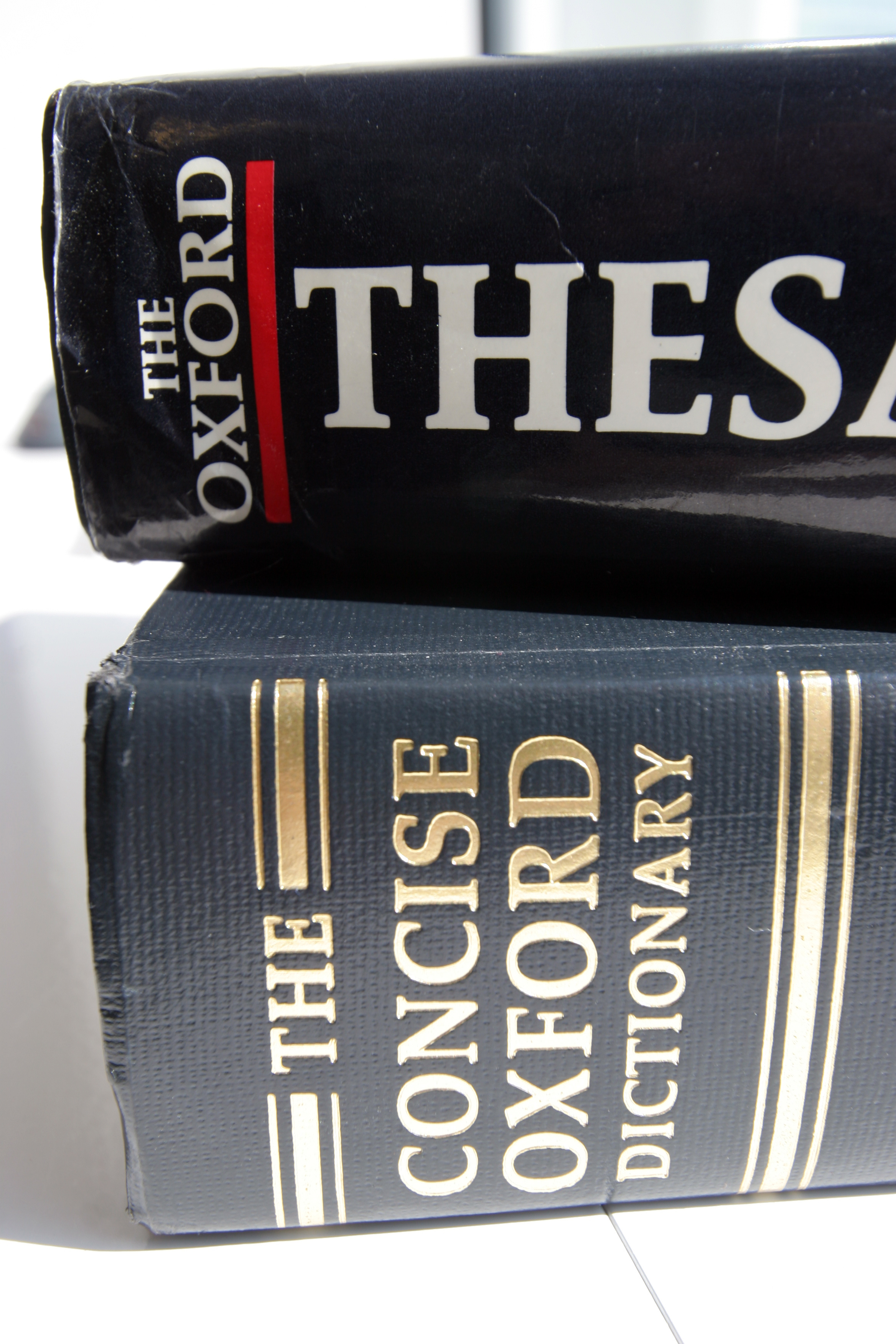 A generic picture of an English dictionary and a thesaurus