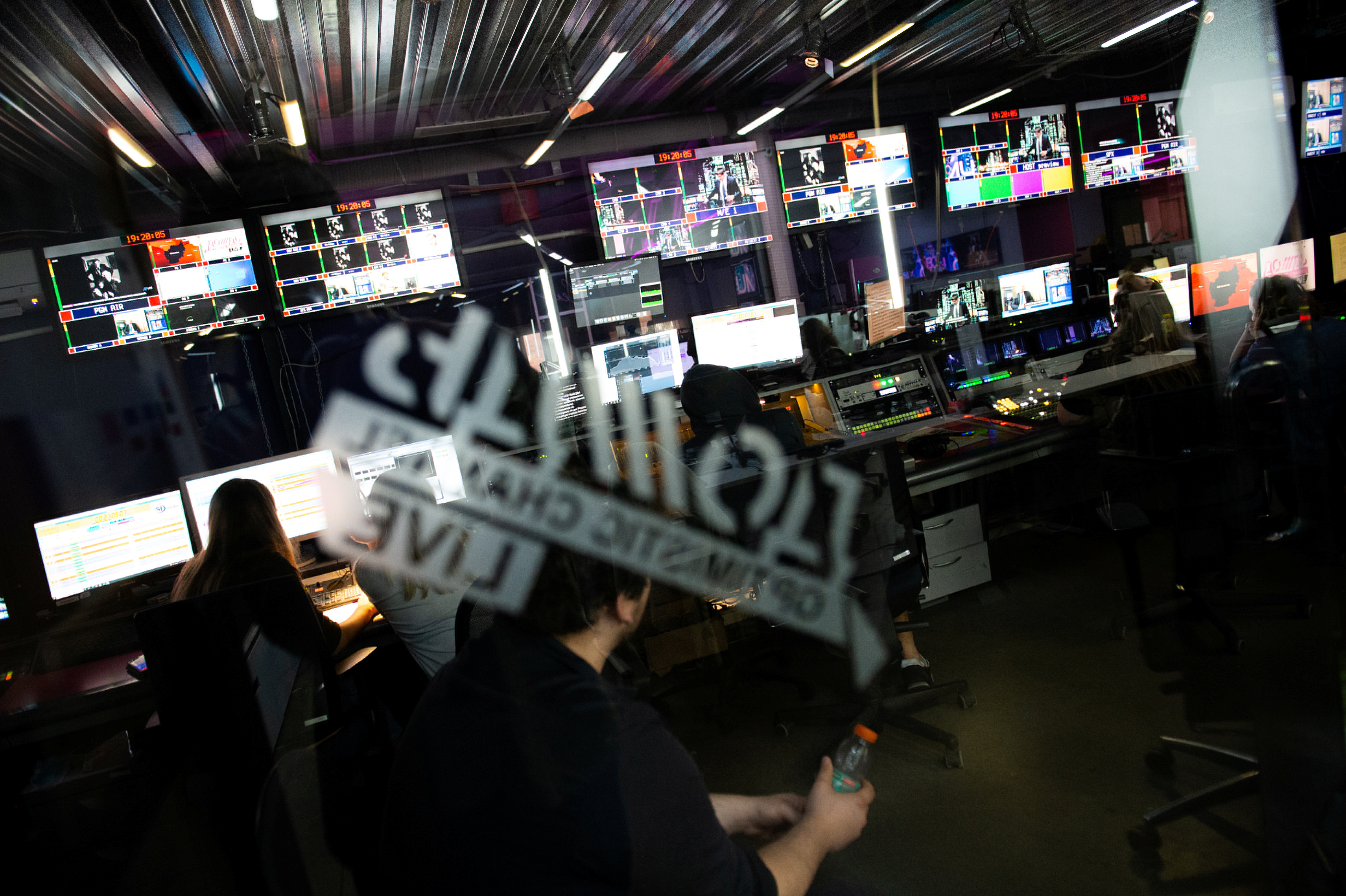 A view of the TV Rain (Dozhd) online news channel studio in Moscow, Russia August 20, 2021. Picture taken August 20, 2021. REUTERS/Denis Kaminev