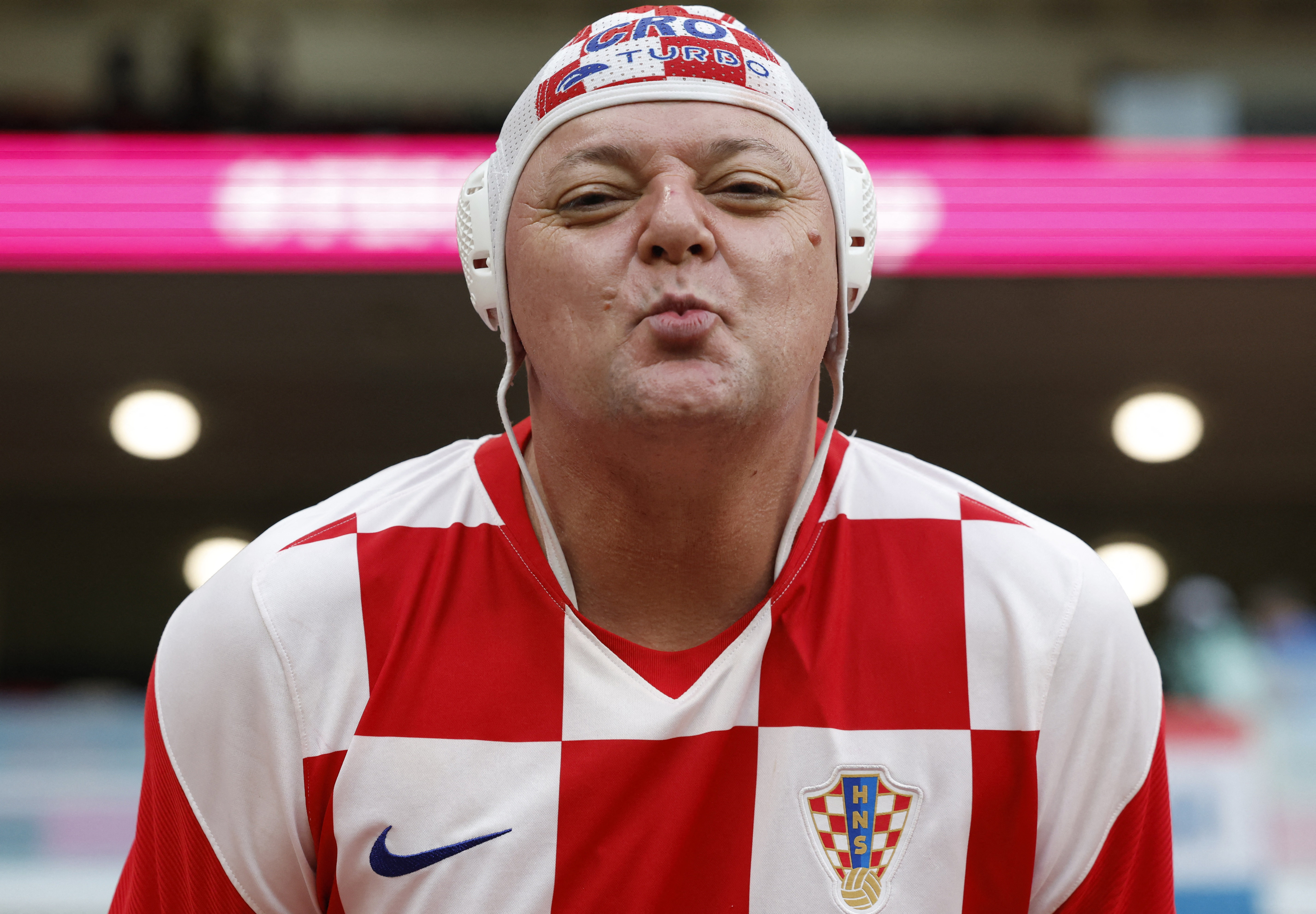 Croatia fan inside the stadium before the match