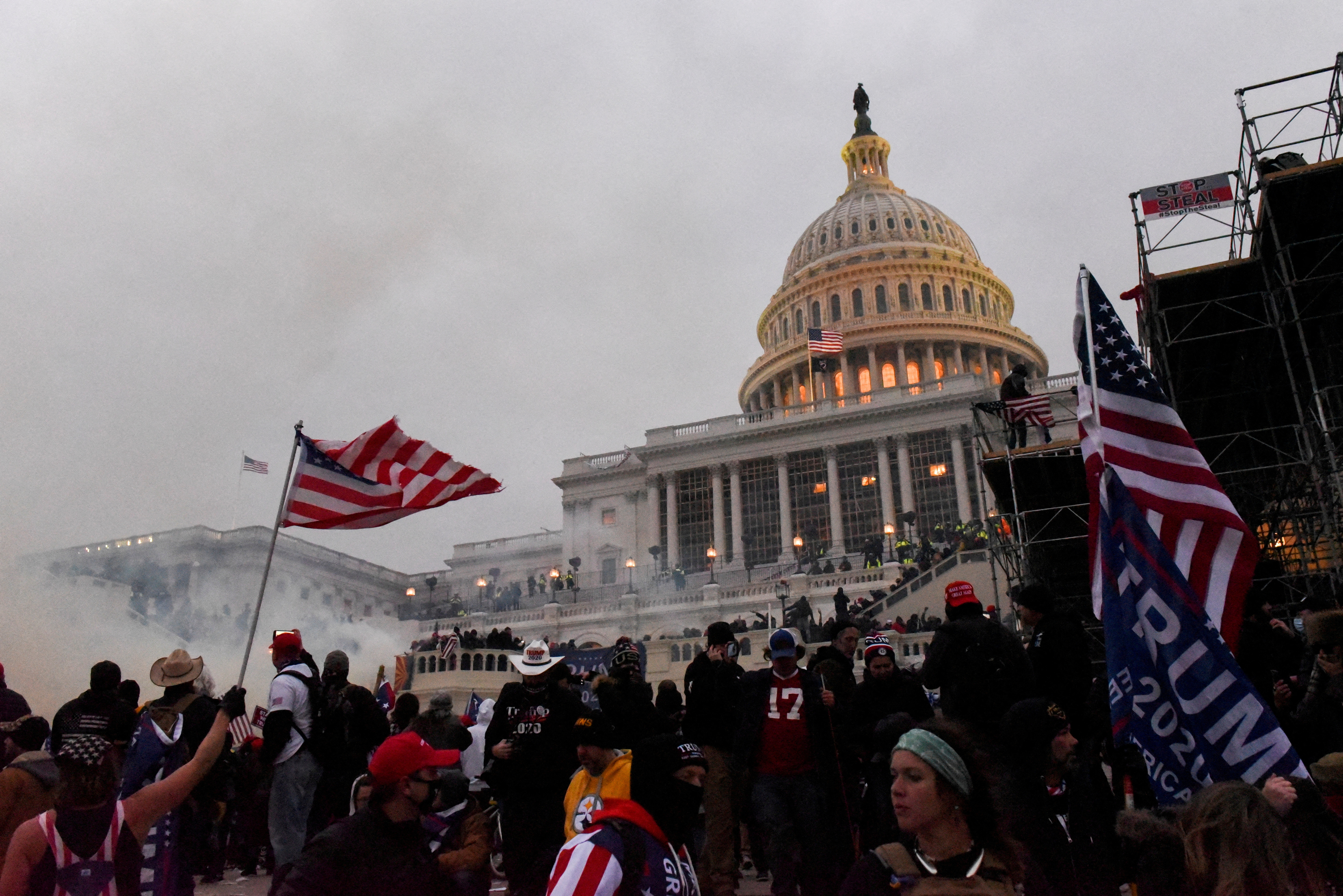 Scenes of chaos as protesters riot at the US Capitol on January 6, 2021.