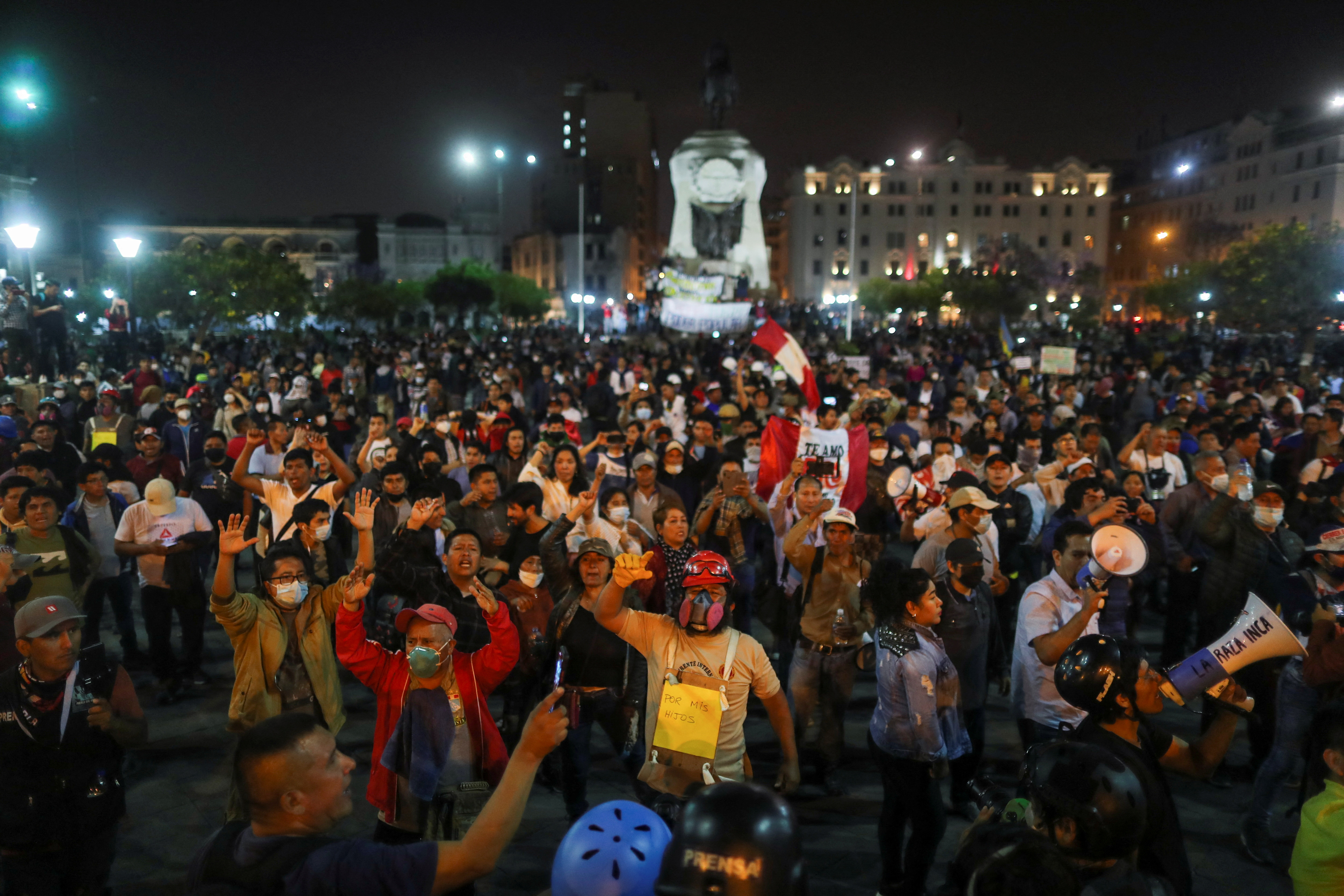 Peru protesters in Lima