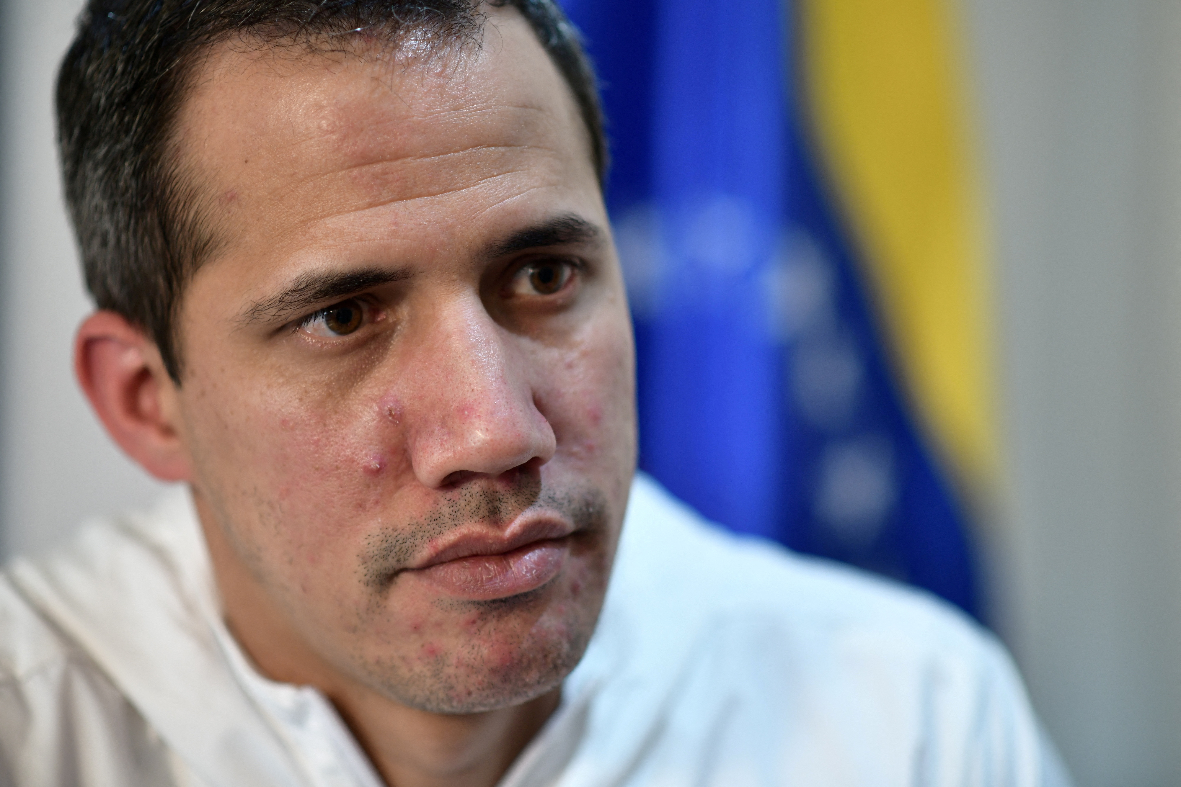 Venezuelan opposition leader Juan Guaido in close-up