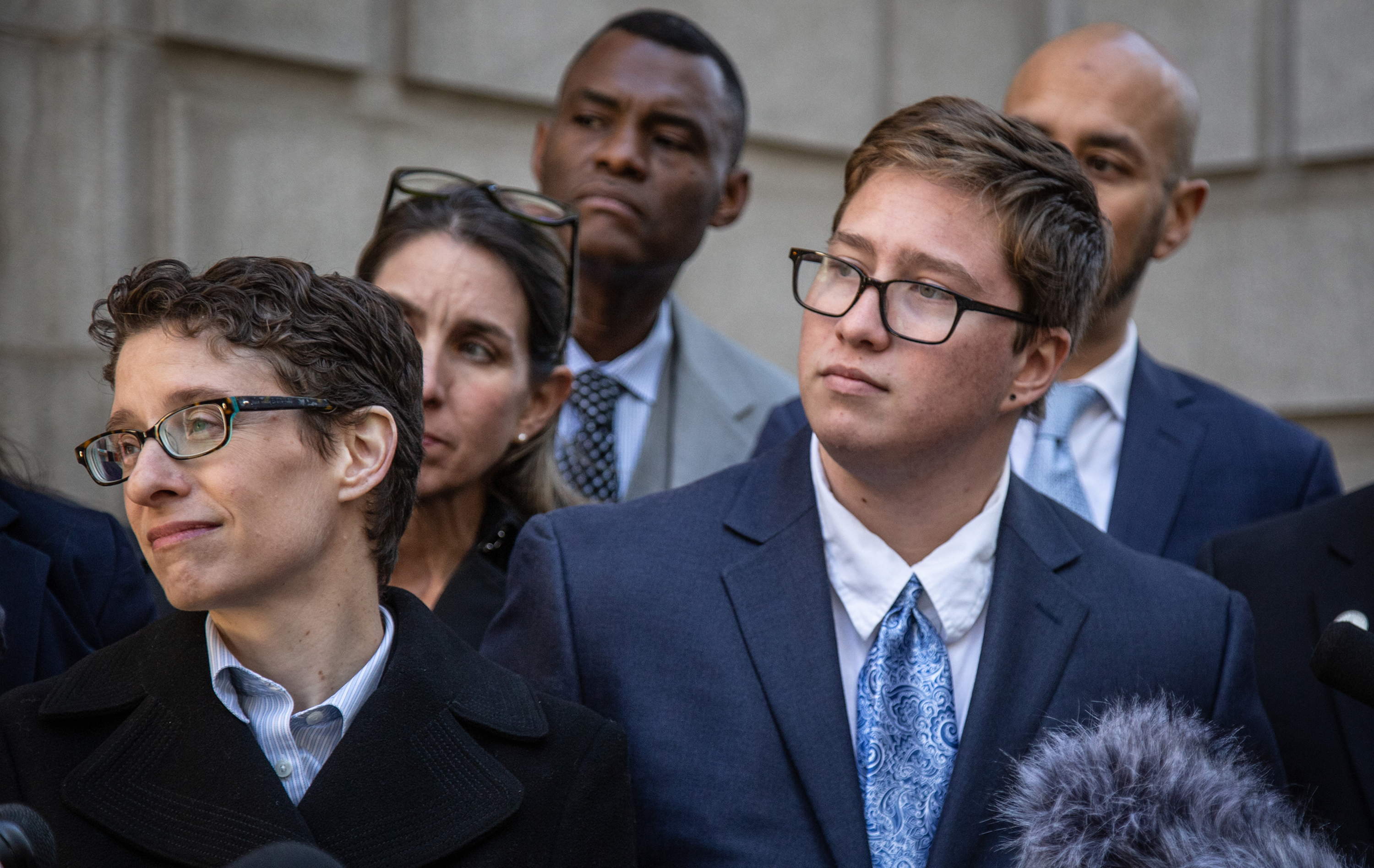 Drew Adams and his attorney Tara Borelli