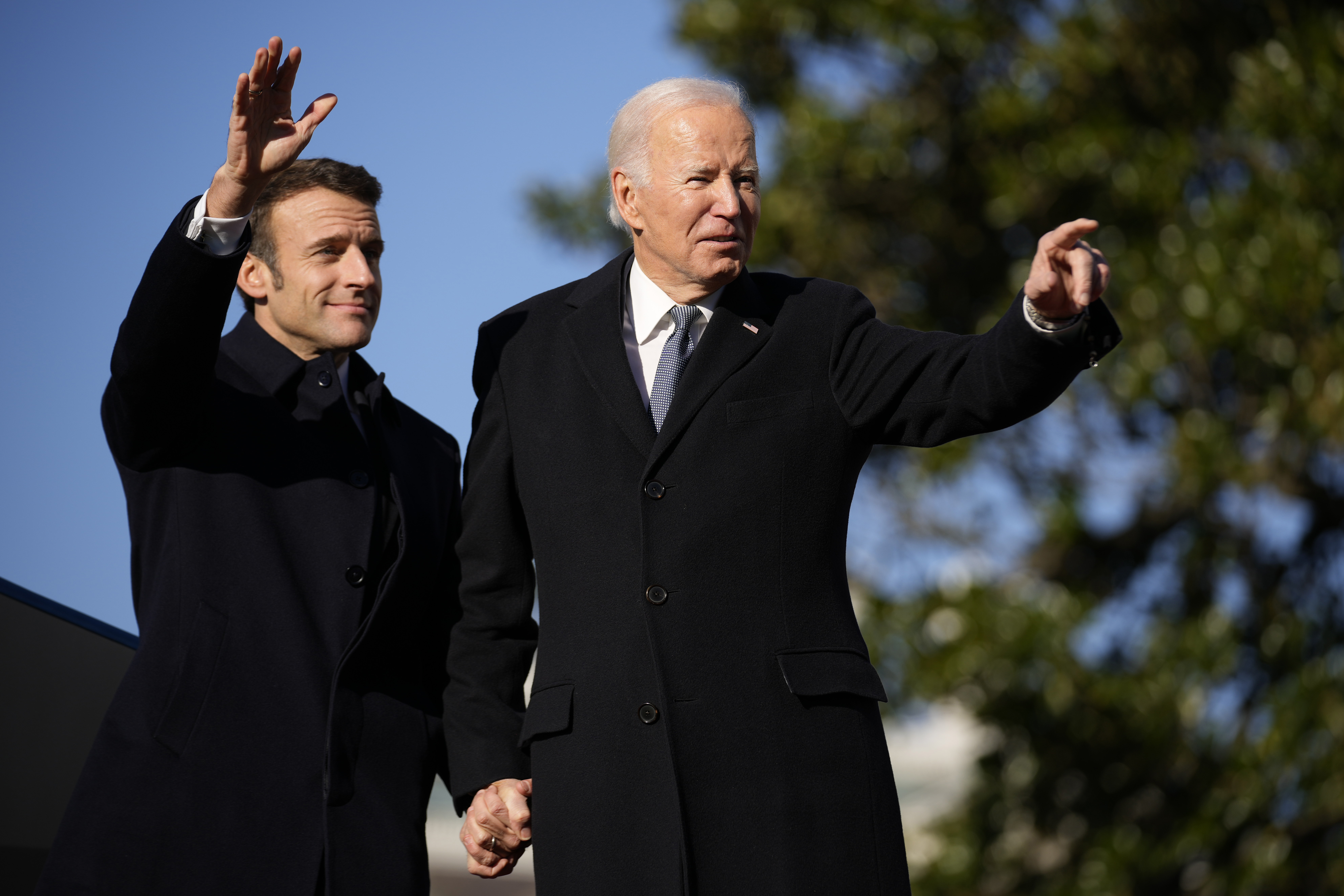 Emmanuel Macron and Joe Biden