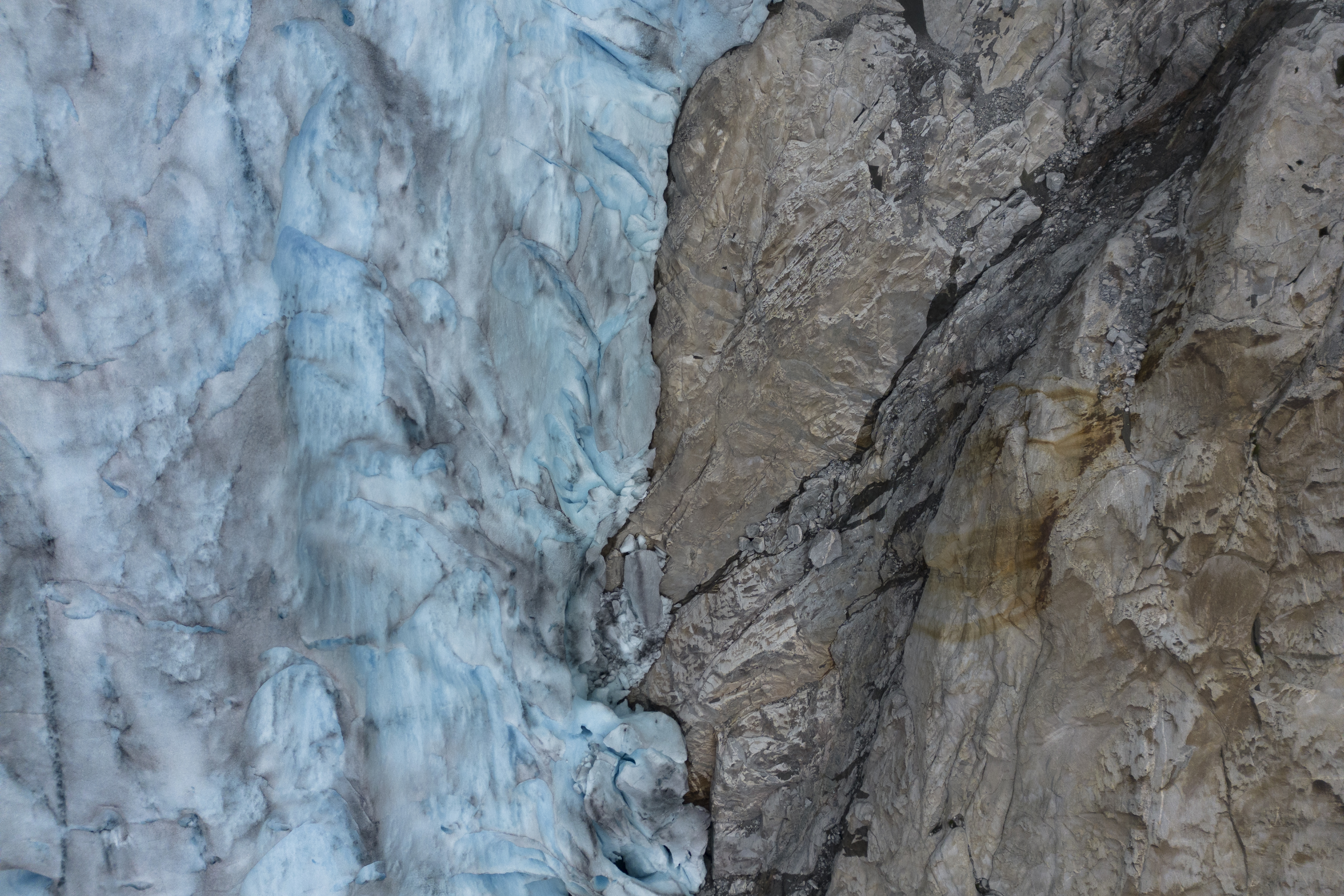 Overhead view of glacier