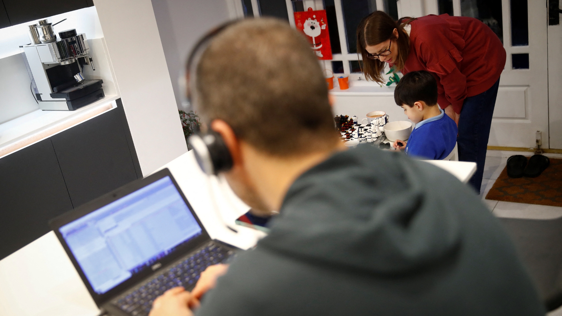 A man working from home